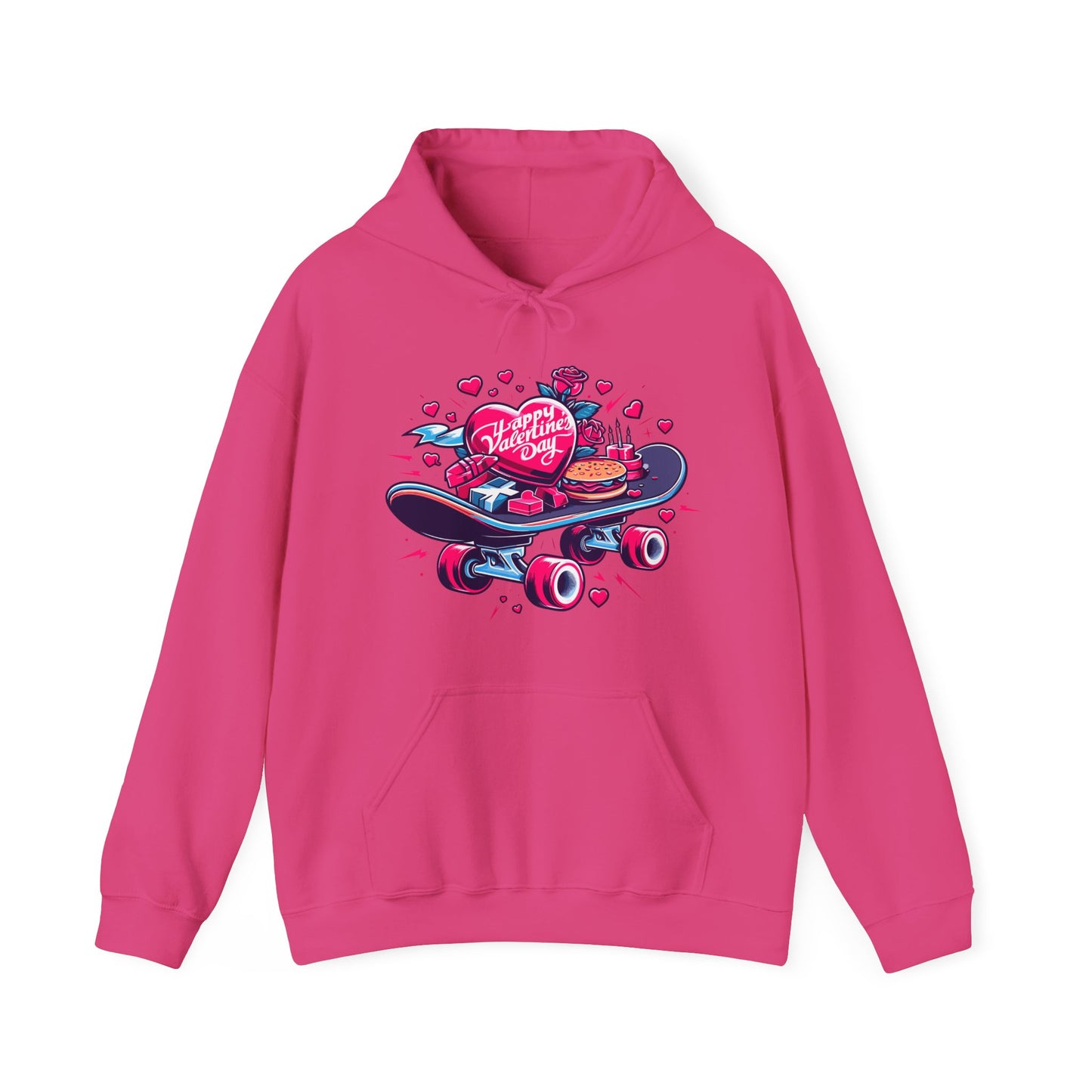 Skateboard Valentine's Hoodie | Edgy "Ride & Love" Graphic Sweatshirt | Funny Skater Gift