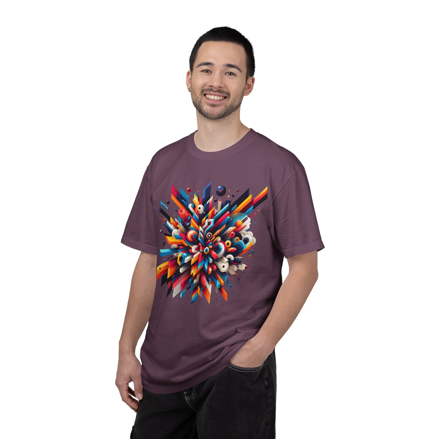 Abstract Art Energy Shirt | Comfort Colors 1717 | Vibrant Geometric Explosion Tee | Soft Washed Garment Dyed Cotton | Artistic Streetwear