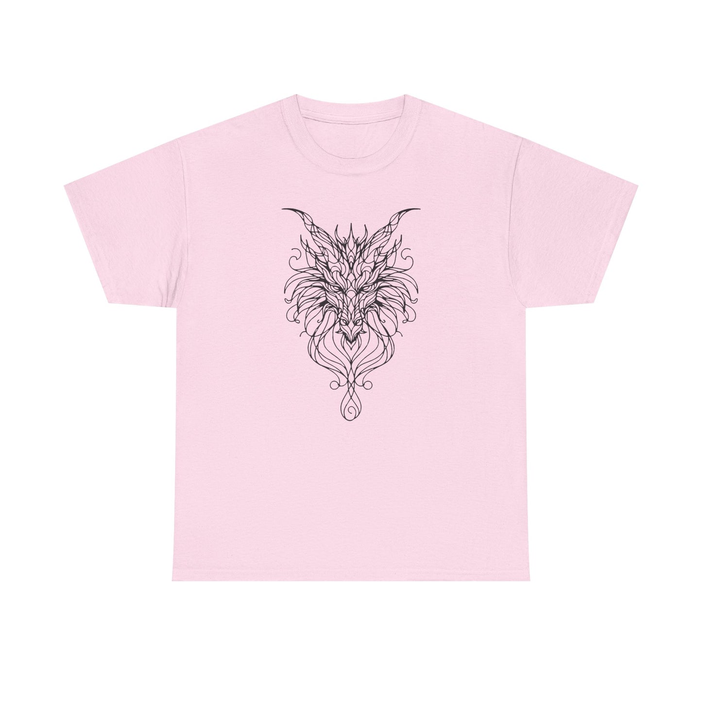 Dragon Line Art Shirt | Mythical Creature Sketch Tee | Minimalist Tattoo Style Top | Intricate Fantasy Art Gift | Unisex White T-Shirt