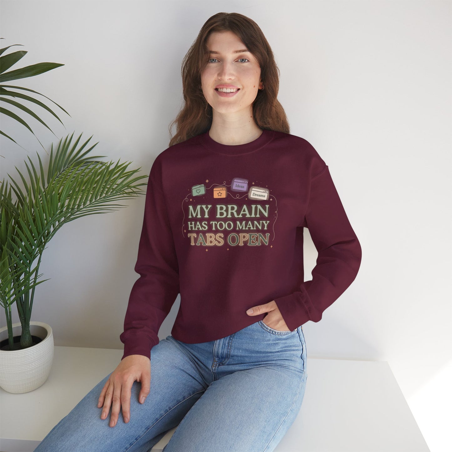 ADHD Hyper-fixation Mode | Retro Aesthetic Crewneck Sweatshirt