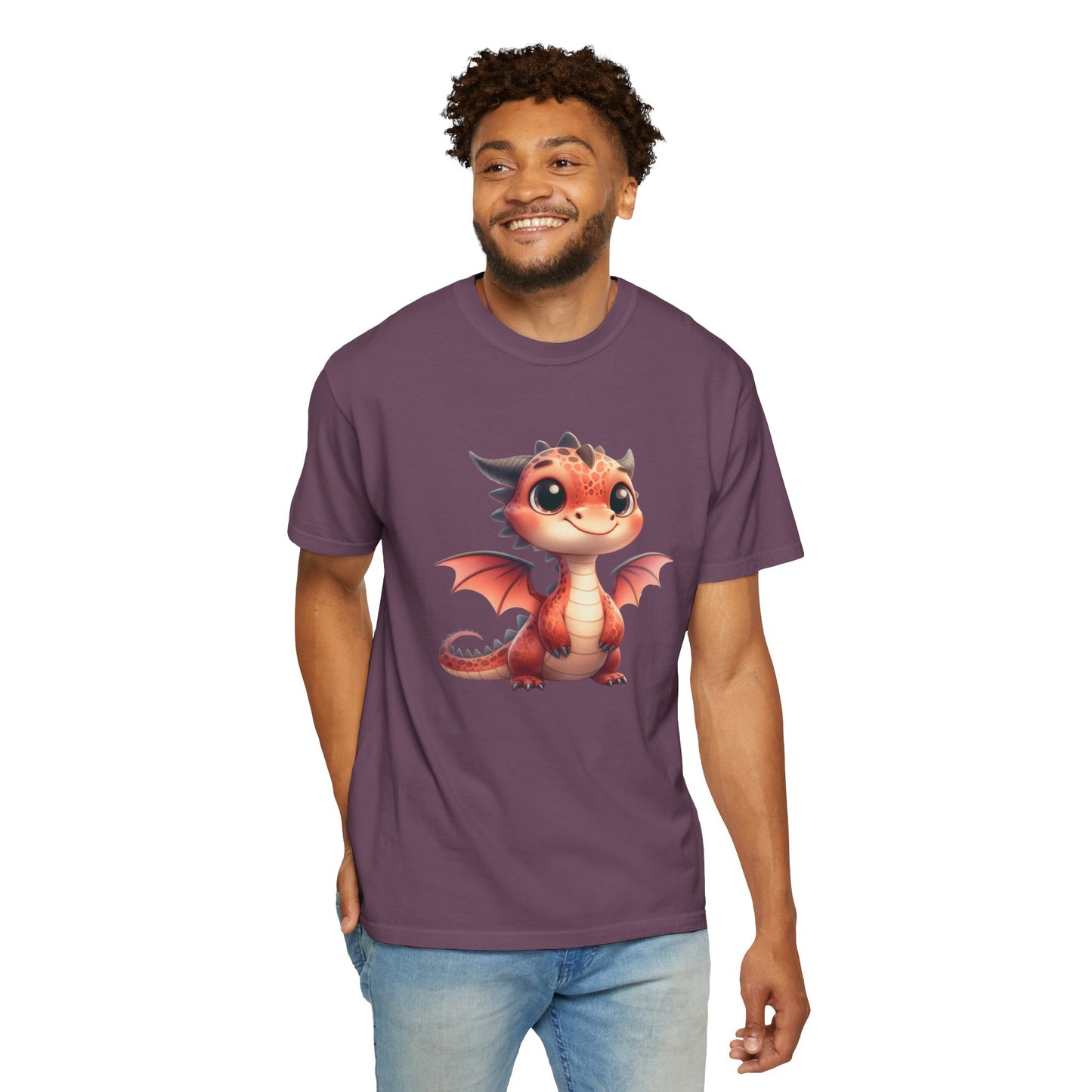 Playful Whimsy Dragon - Unique Cartoon-Style Dragon T-Shirt Design for Fun and Fantasy Lovers