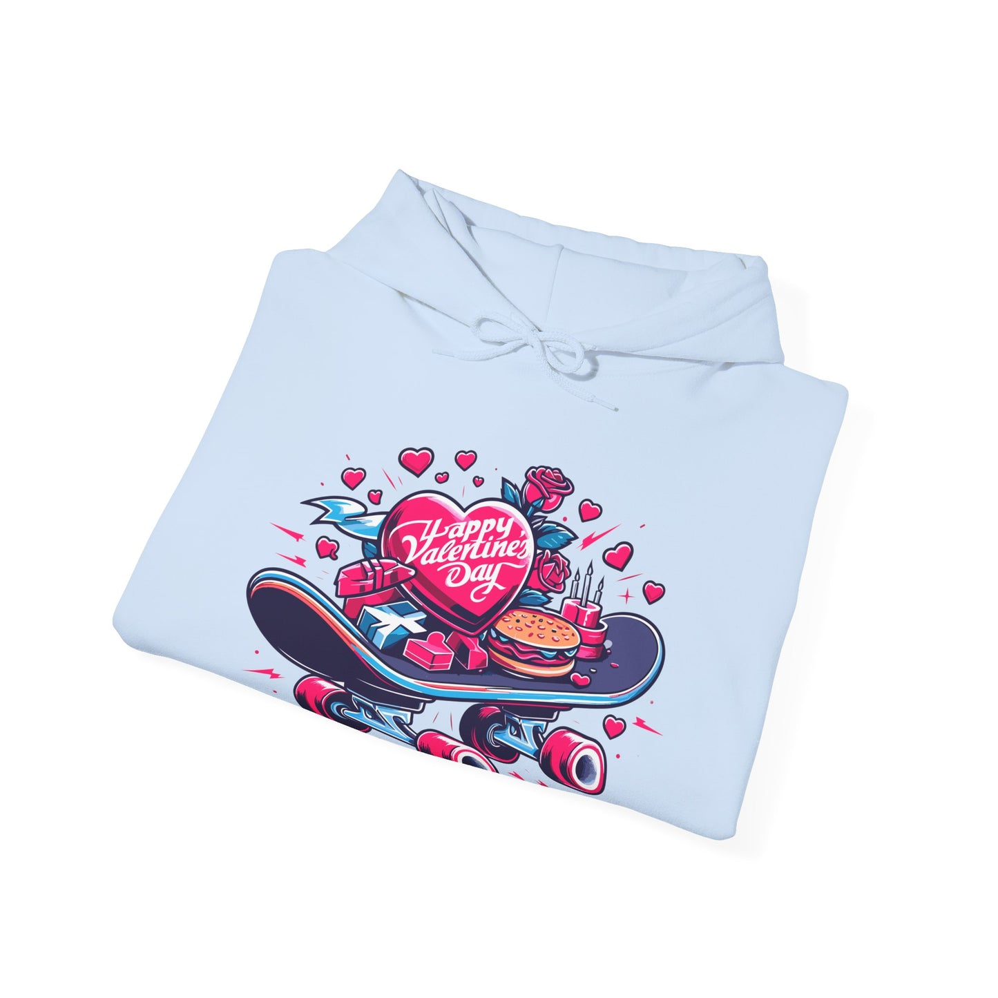 Skateboard Valentine's Hoodie | Edgy "Ride & Love" Graphic Sweatshirt | Funny Skater Gift