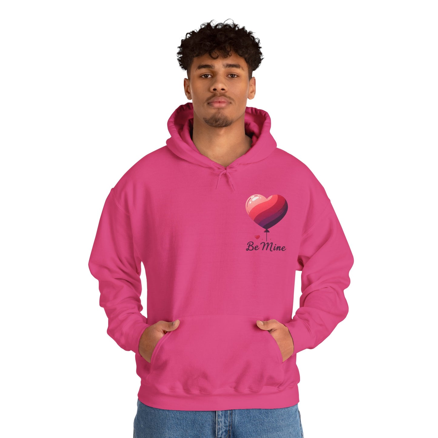 Minimalist Be Mine Valentine Heart Balloon Hoodie | Aesthetic Romantic Couple Sweatshirt