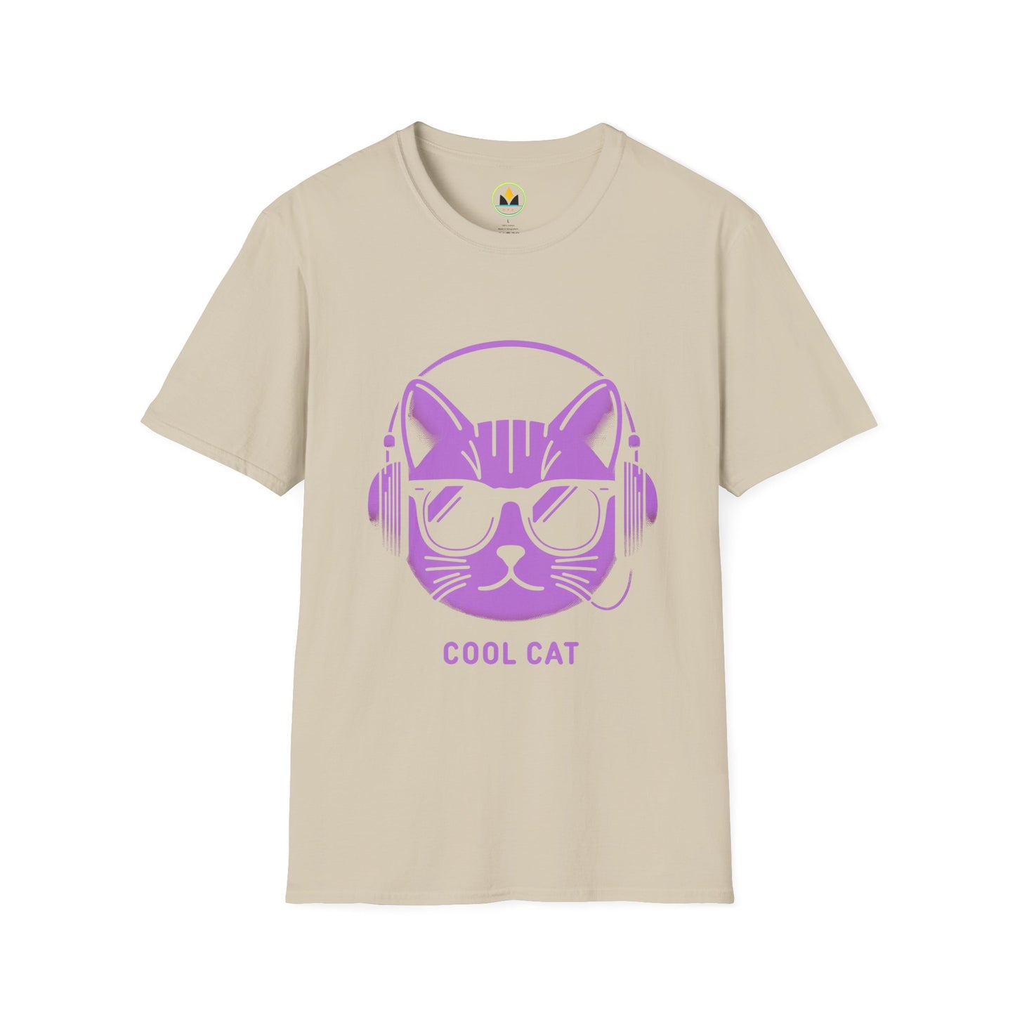 Cool Cat - Halloween Cat with Headphones Unisex Softstyle T-Shirt