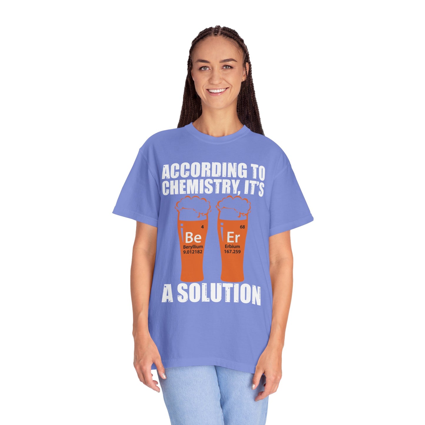 Viral Science BeEr Chemistry T-Shirt - Periodic Table Elements Graphic Comfort Colors Ring Spun Cotton Tee - Gift for Science Nerds