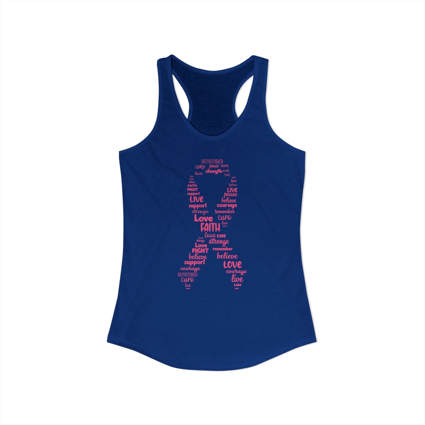 Empowerment Pink Ribbon Tank Top | Cancer Awareness Racerback | "Hope & Strength" Survivor Shirt