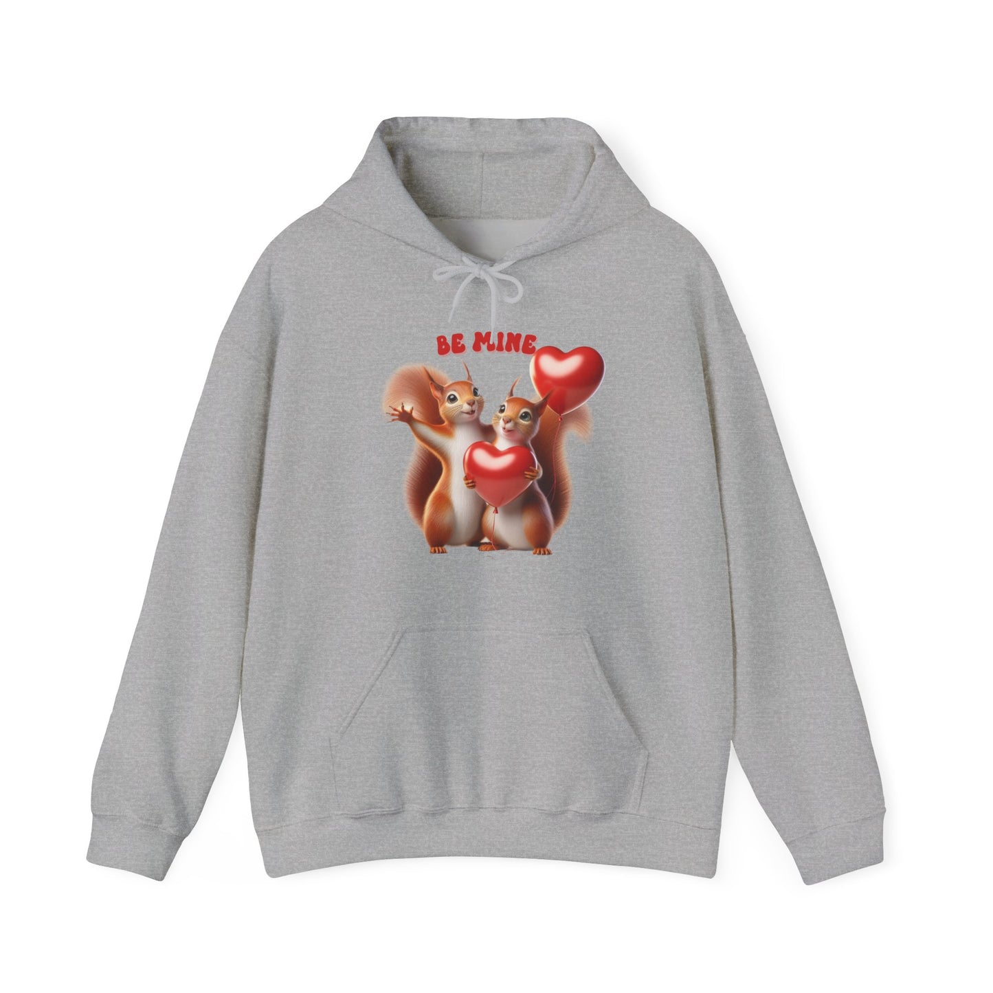 Nutty for You: "Be Mine" Squirrel Couple Love Heart Hoodie