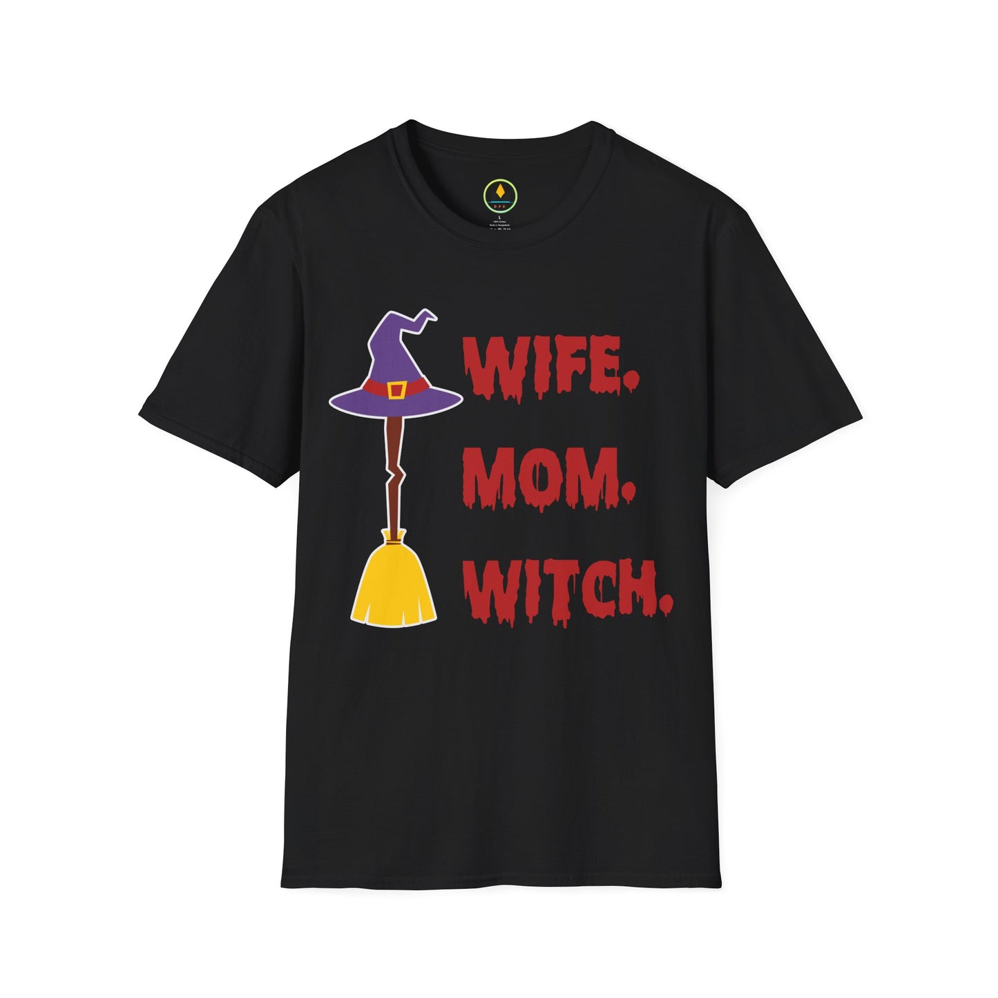 Spooky ‘Wife. Mom. Witch.’ Halloween Tee - Fun & Festive Holiday Apparel