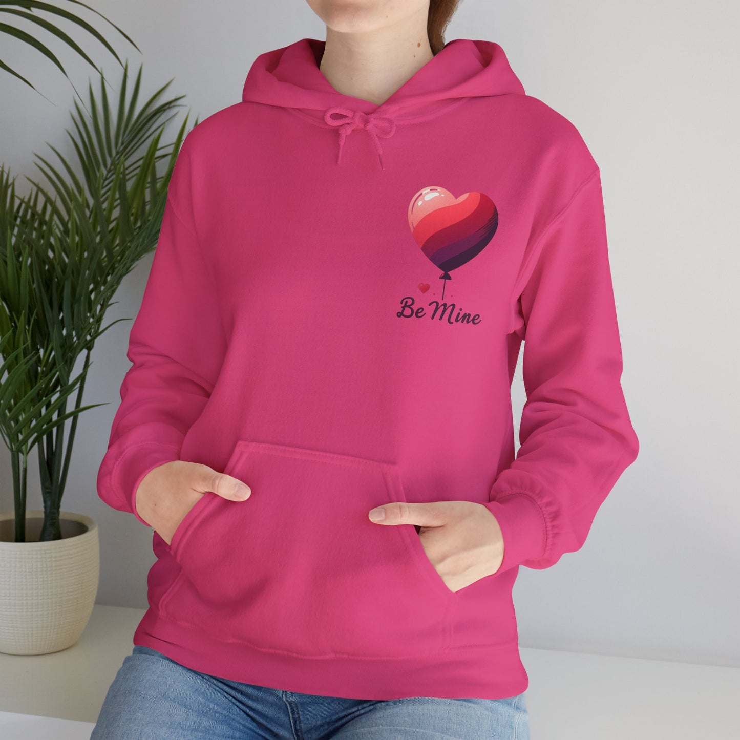 Minimalist Be Mine Valentine Heart Balloon Hoodie | Aesthetic Romantic Couple Sweatshirt