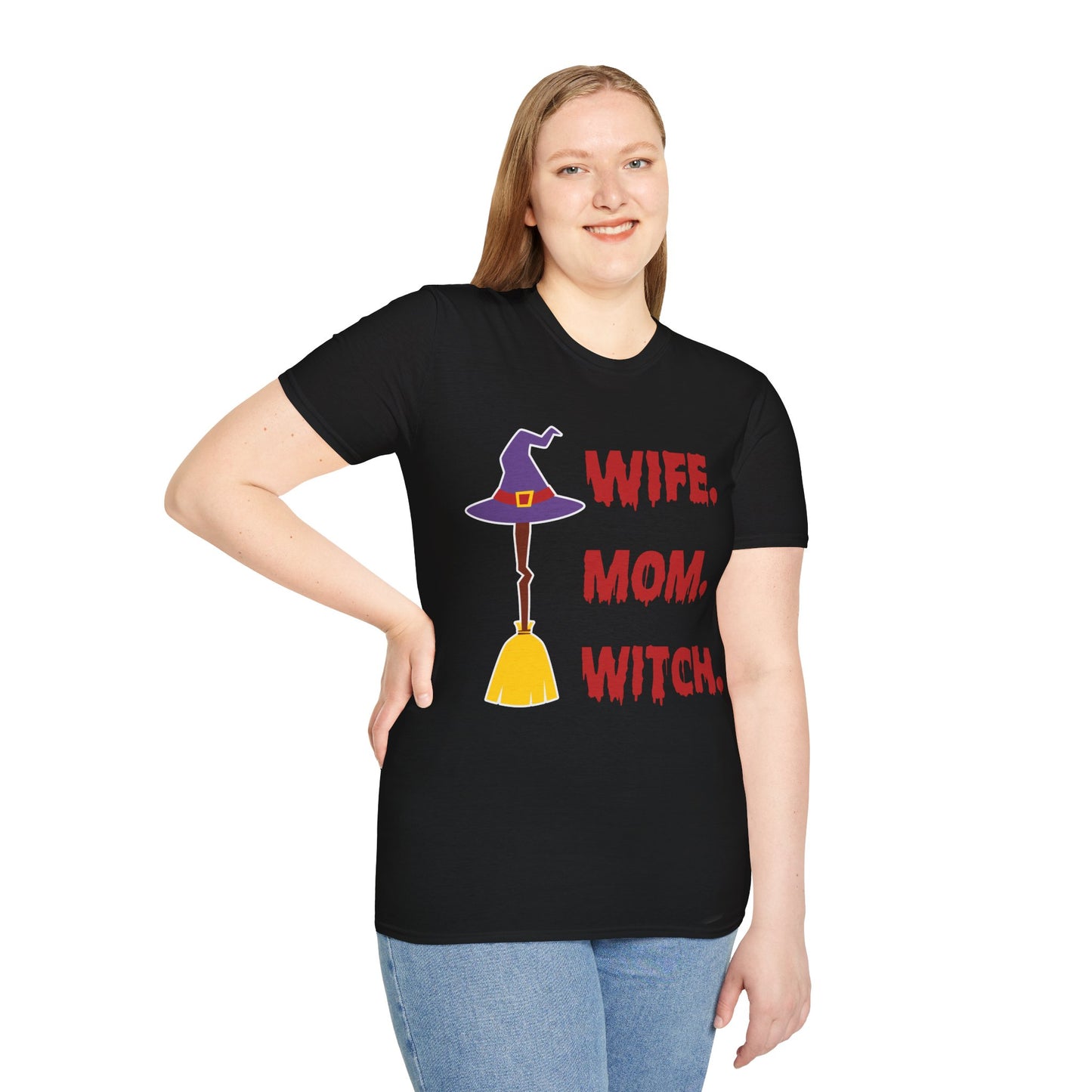 Spooky ‘Wife. Mom. Witch.’ Halloween Tee - Fun & Festive Holiday Apparel
