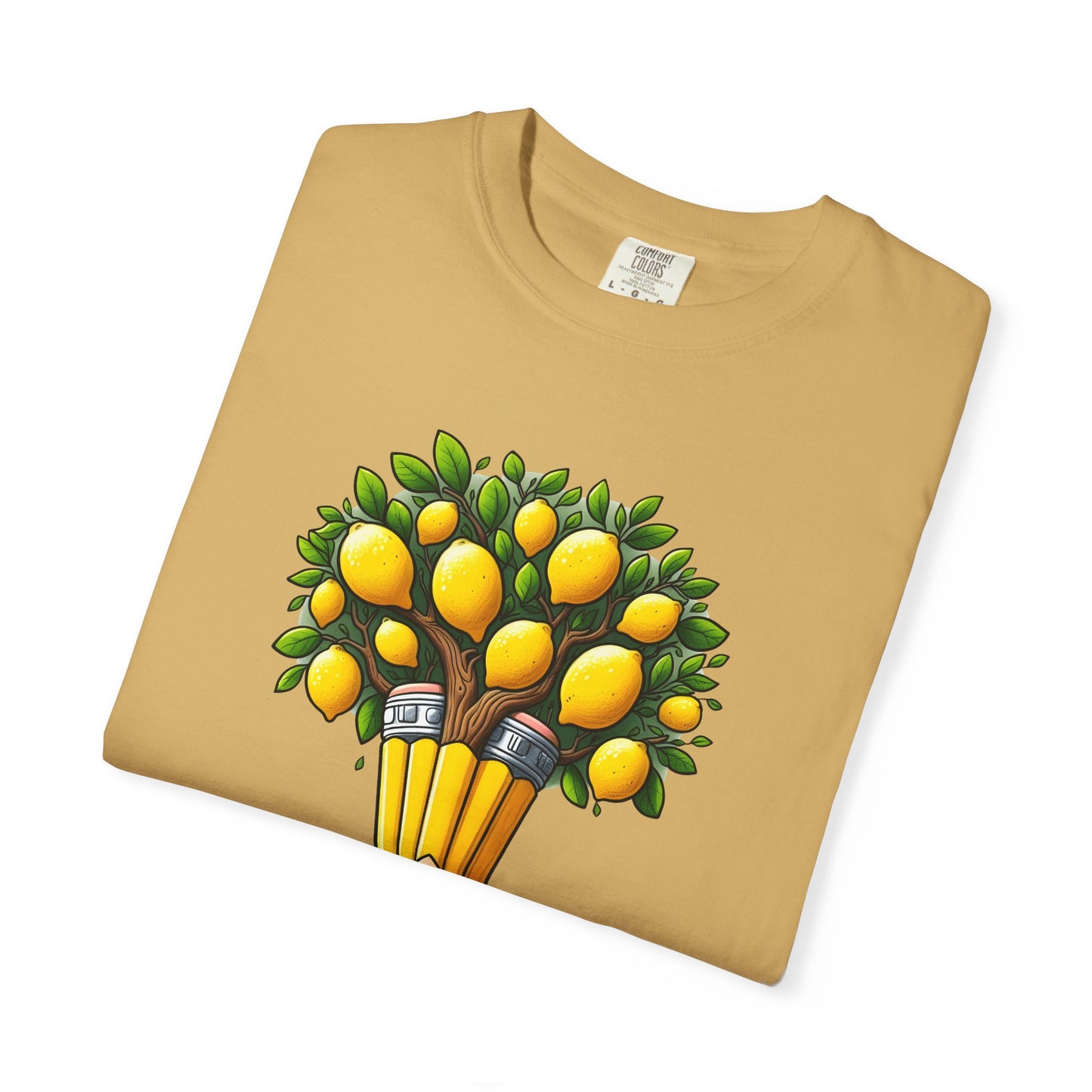 Artistic Lemon Pencil Tree T-Shirt - Unique Art & Nature Celebrating Growth and Imagination
