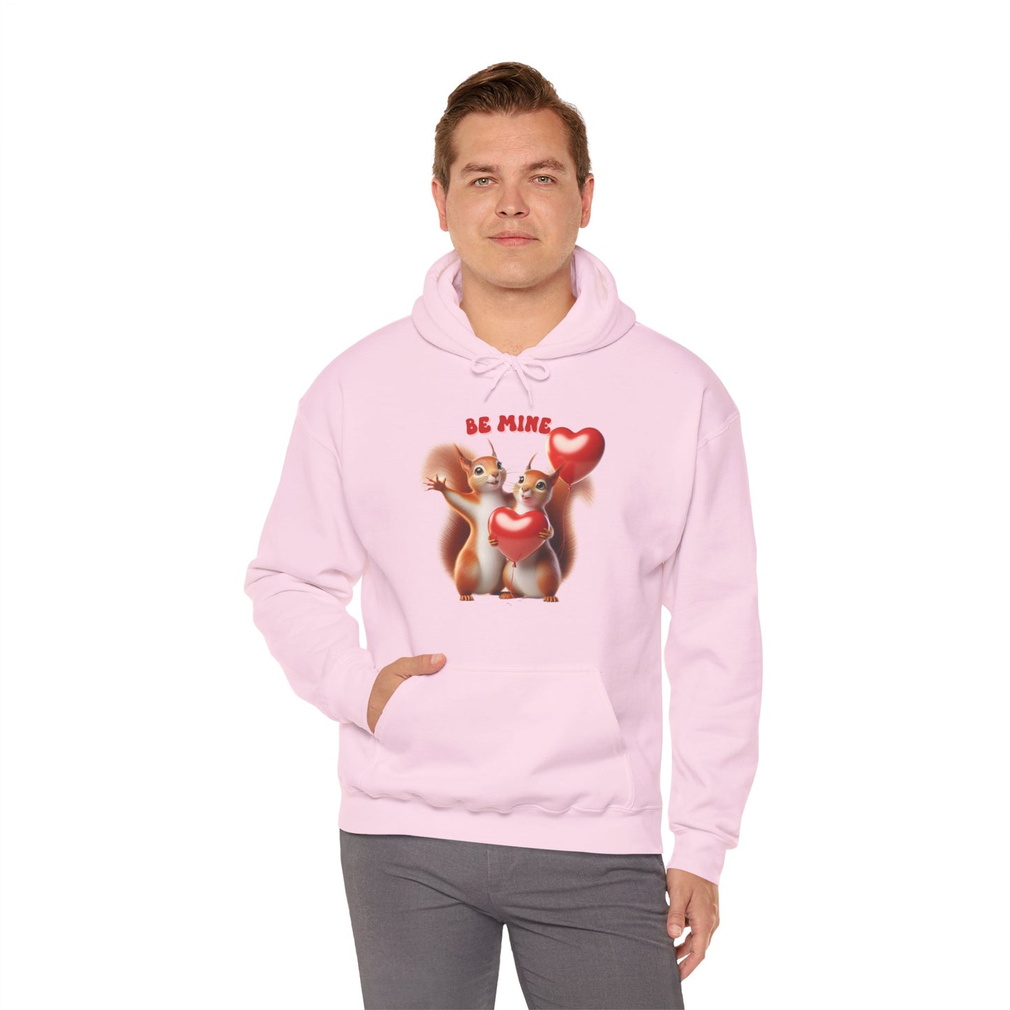 Nutty for You: "Be Mine" Squirrel Couple Love Heart Hoodie