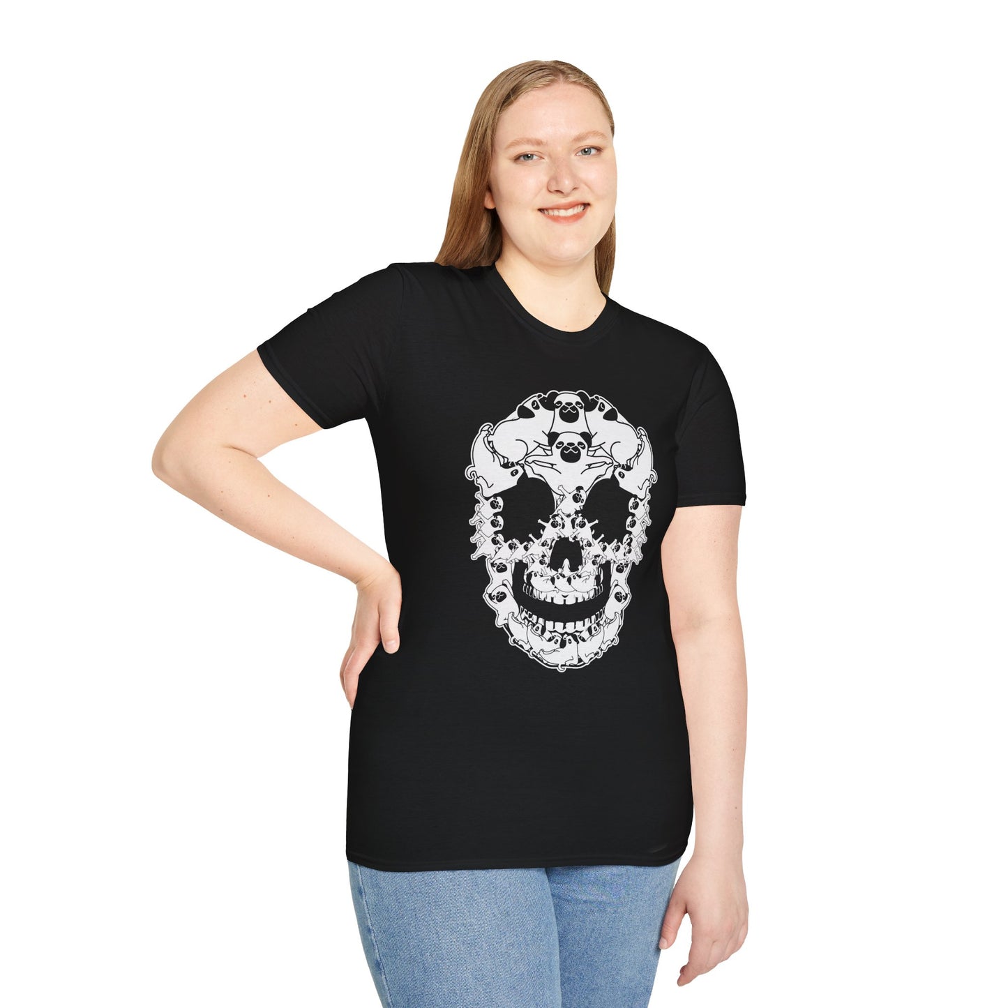 Pug Skull Shirt | Funny Gothic Dog Lover Tee | Optical Illusion Skeleton Pug Gift | Edgy Pet Owner Top | Halloween & Everyday Wear