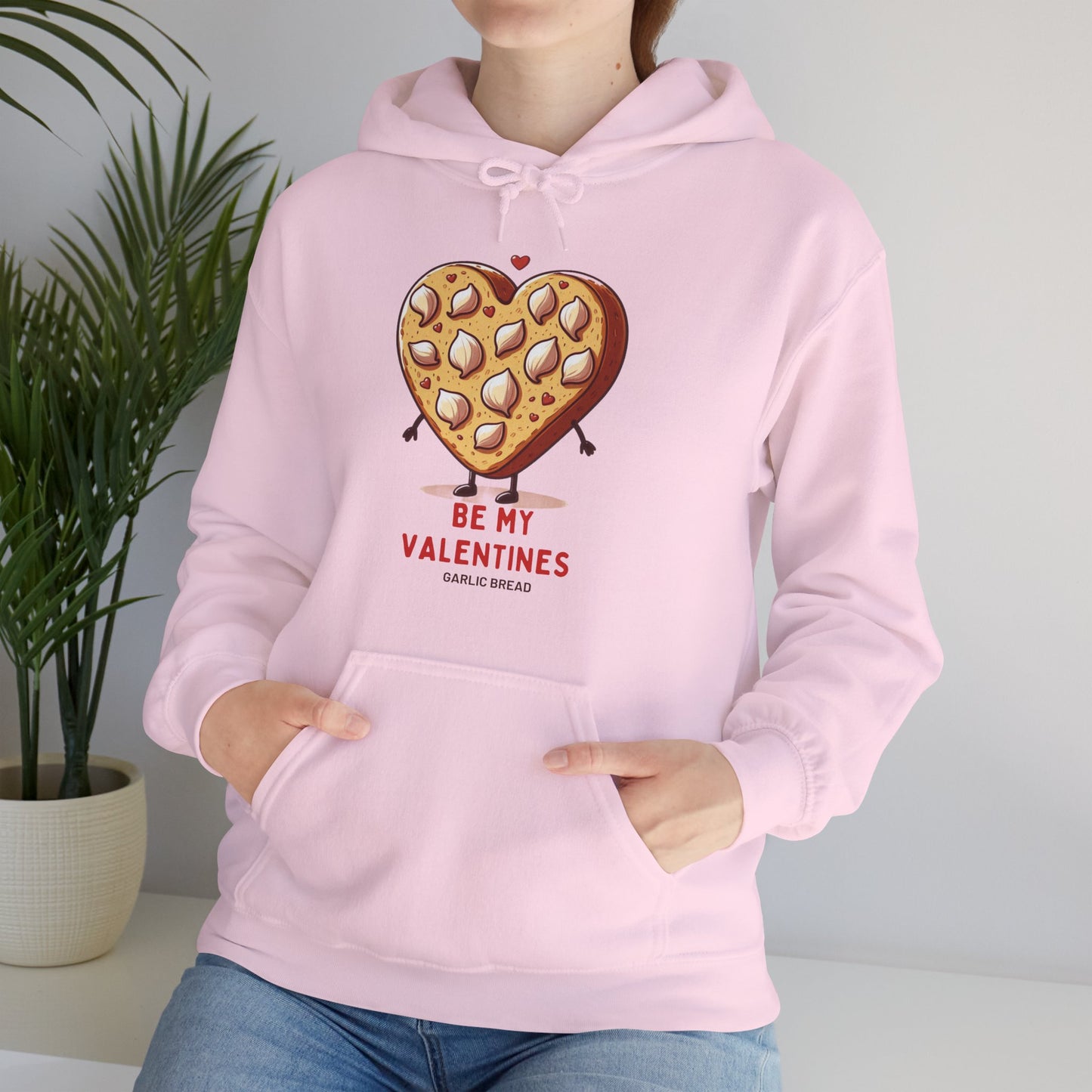 Garlic Bread Heart Hoodie Be My Valentines Unisex Sweatshirt - Funny Foodie Gift