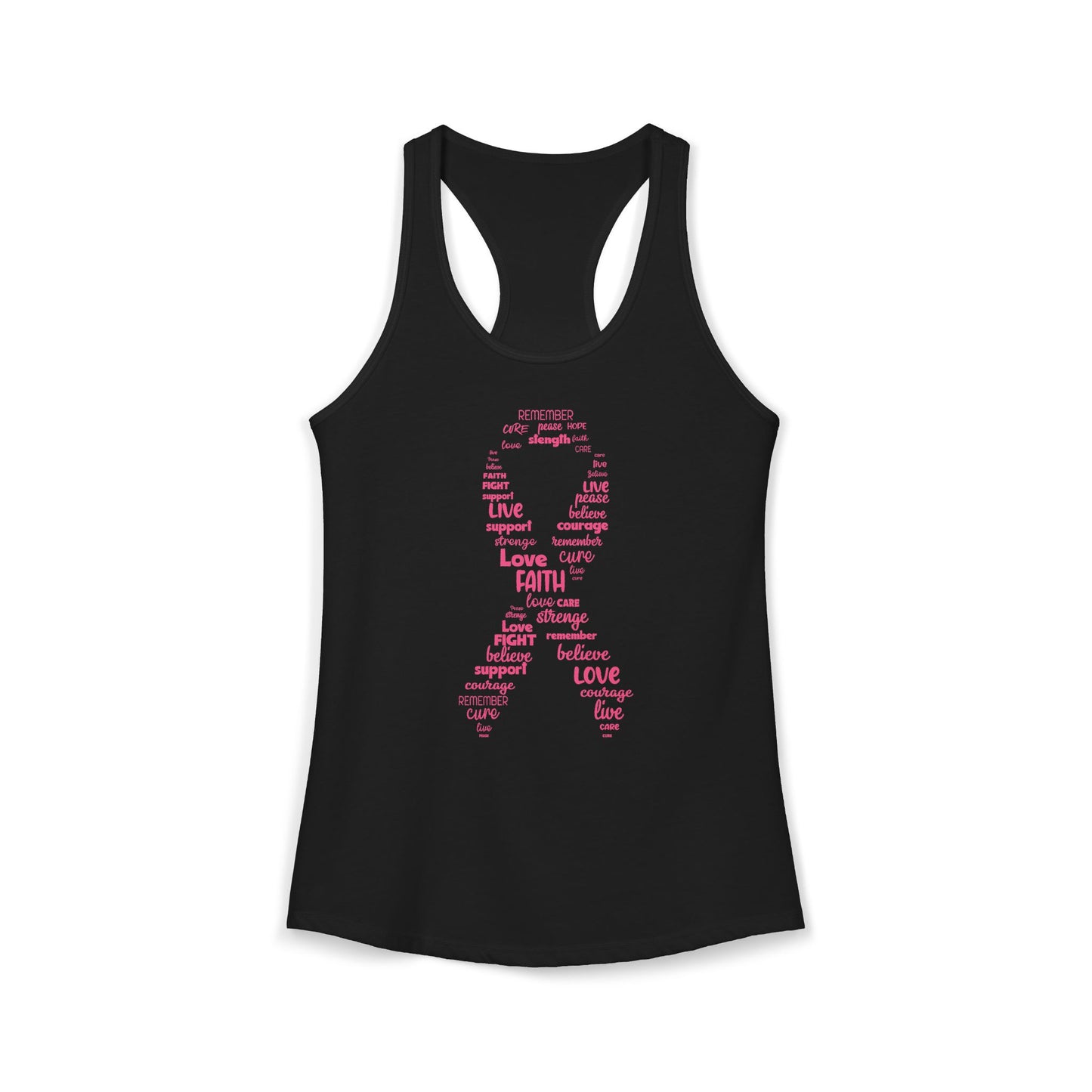 Empowerment Pink Ribbon Tank Top | Cancer Awareness Racerback | "Hope & Strength" Survivor Shirt