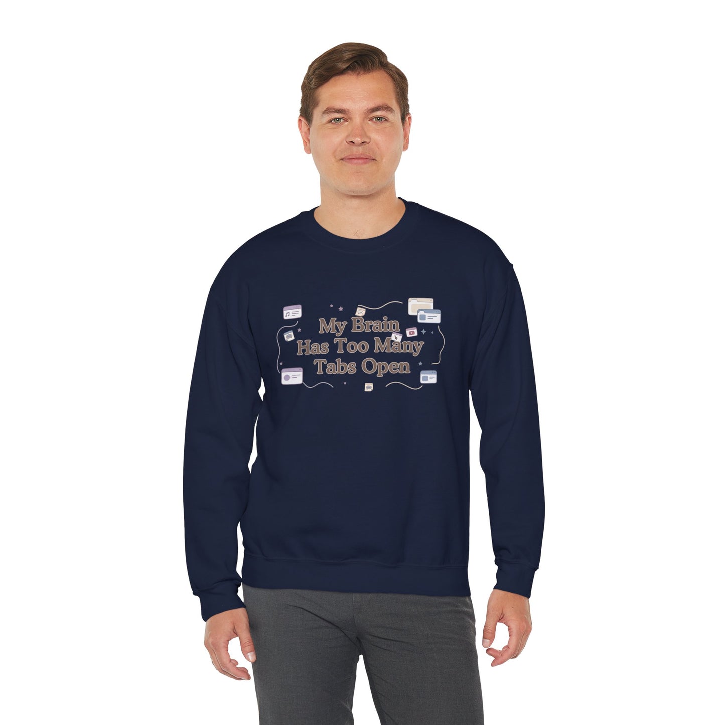 ADHD Minimalist Brain | Oversized Aesthetic Crewneck Sweatshirt