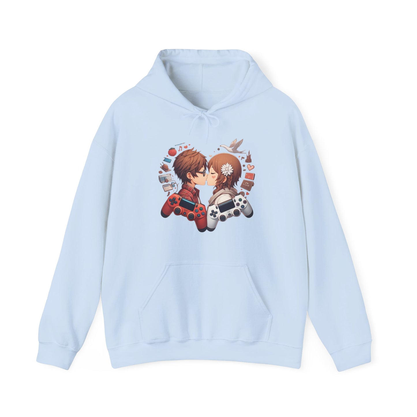 Retro Cyberpunk Gaming Couple Hoodie | Kawaii Valentine's Day Gamer Gift