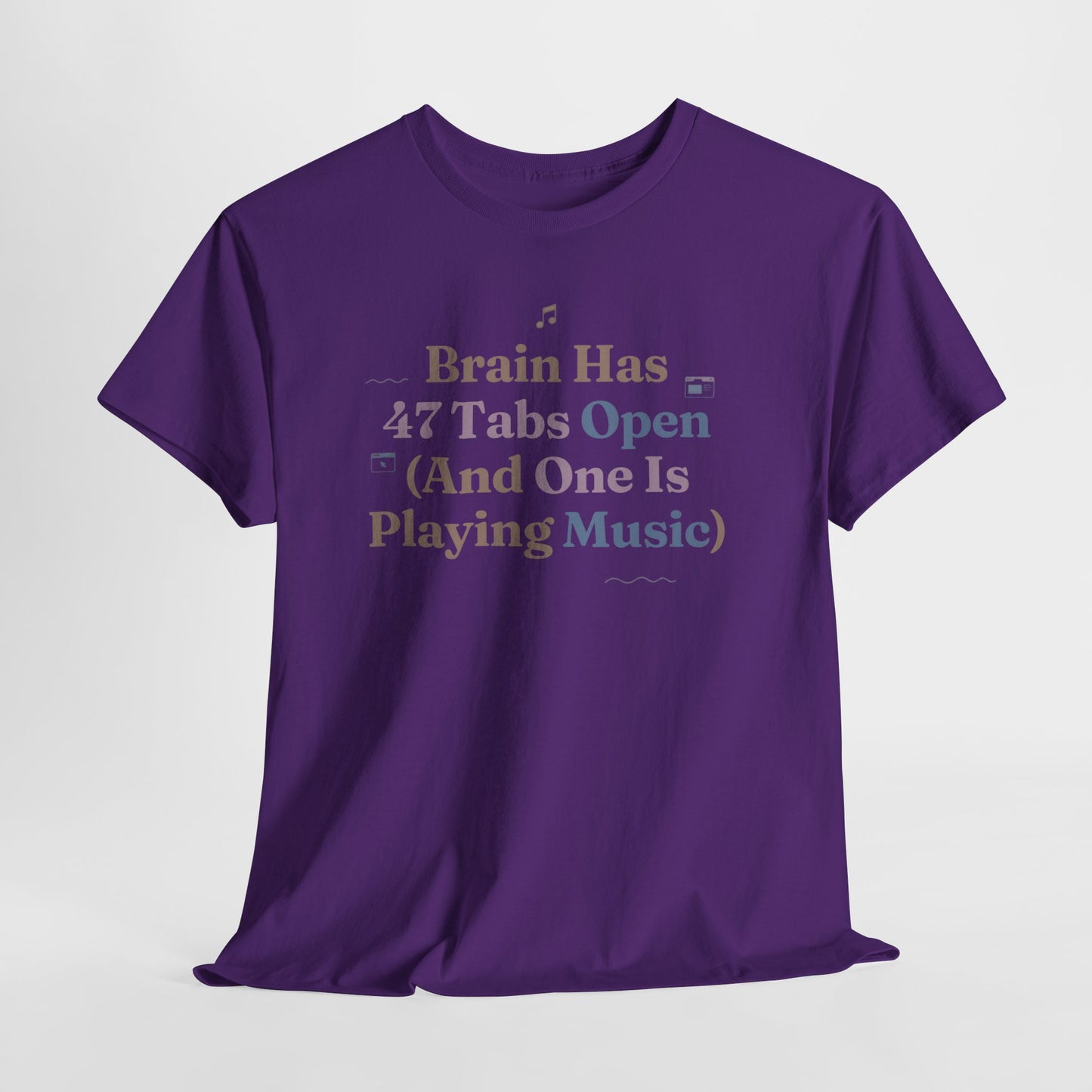 ADHD Lofi Aesthetic: 'Brain Has 47 Tabs Open (And One Is Playing Music)' Graphic Tee