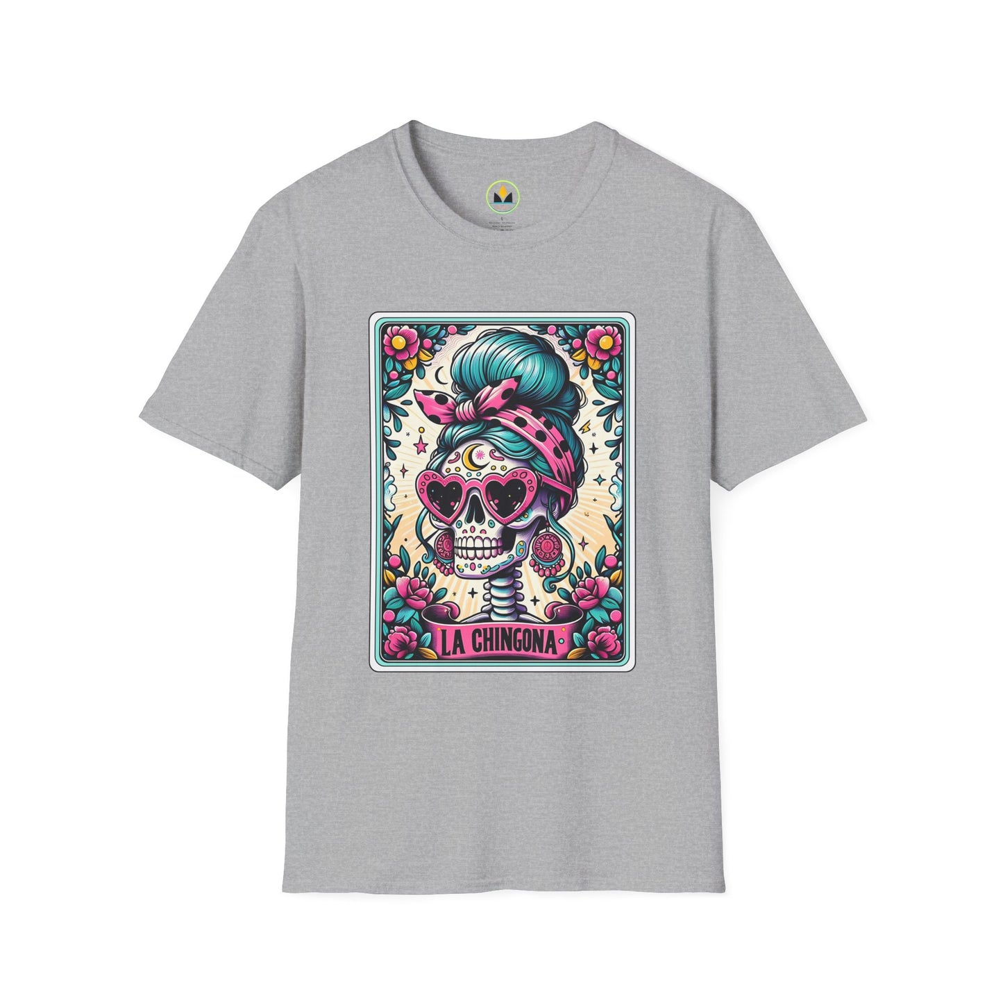 Vibrant Sugar Skull T-Shirt - Unique Spooky Halloween Apparel Inspired by Dia de los Muertos