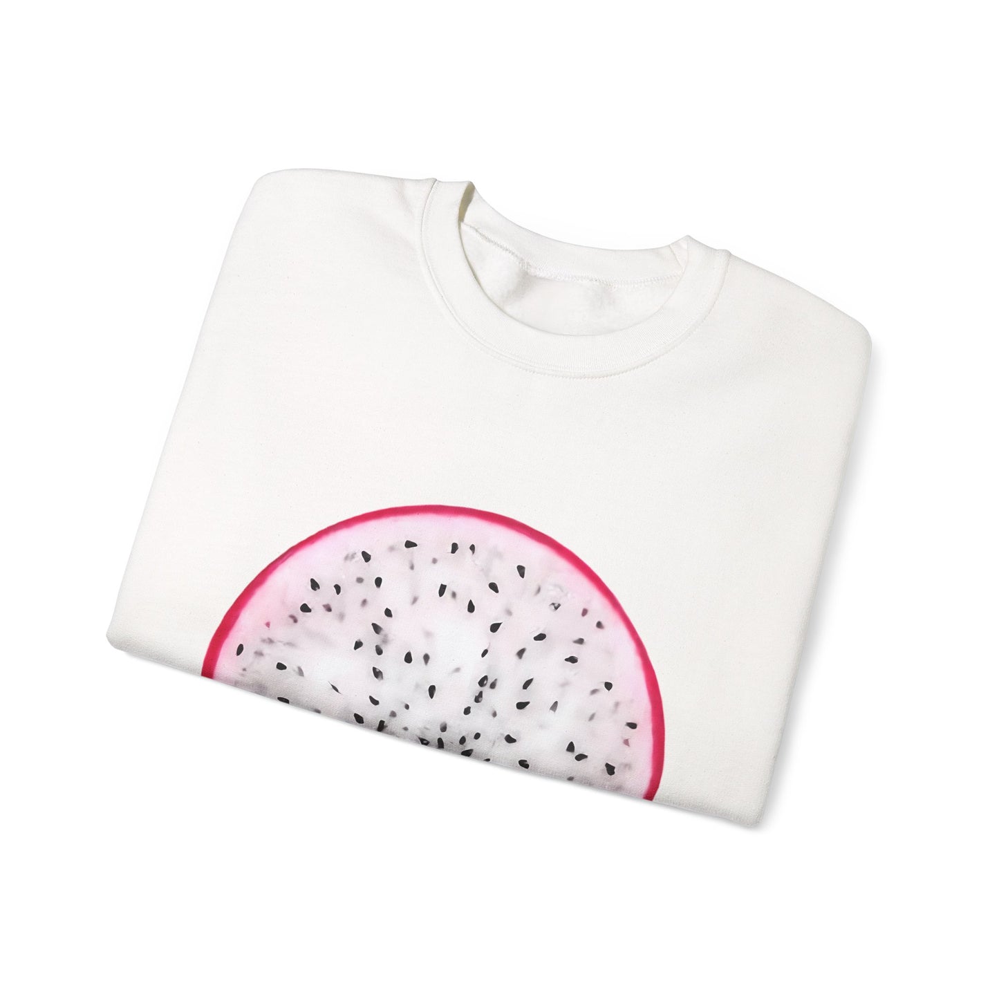 Dragon Fruit Slice Crewneck Sweatshirt | Aesthetic "Pitaya" Pullover | Funny Lazy Halloween Costume & Foodie Gif