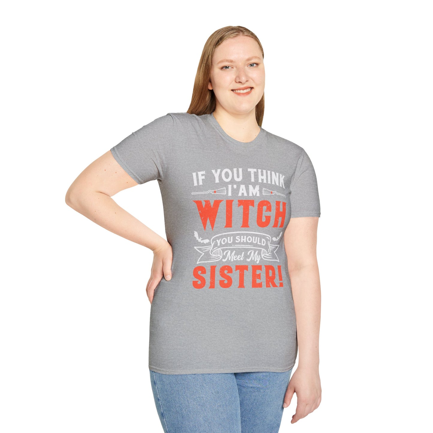 Humorous Witch Sister Halloween Unique Spooky Season Softstyle T-Shirt