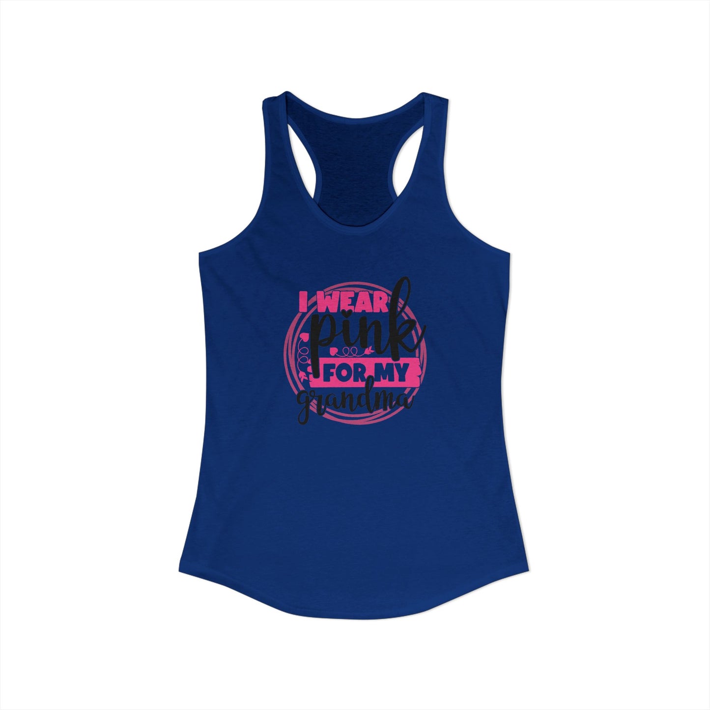I Wear Pink for My Grandma – Heartfelt Breast Cancer Awareness Racerback Tank