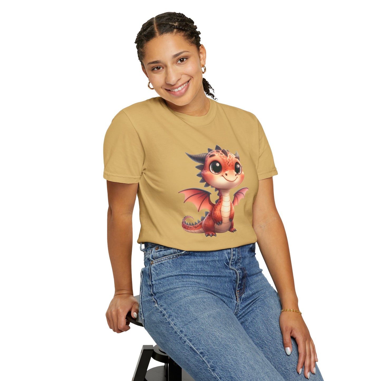 Playful Whimsy Dragon - Unique Cartoon-Style Dragon T-Shirt Design for Fun and Fantasy Lovers