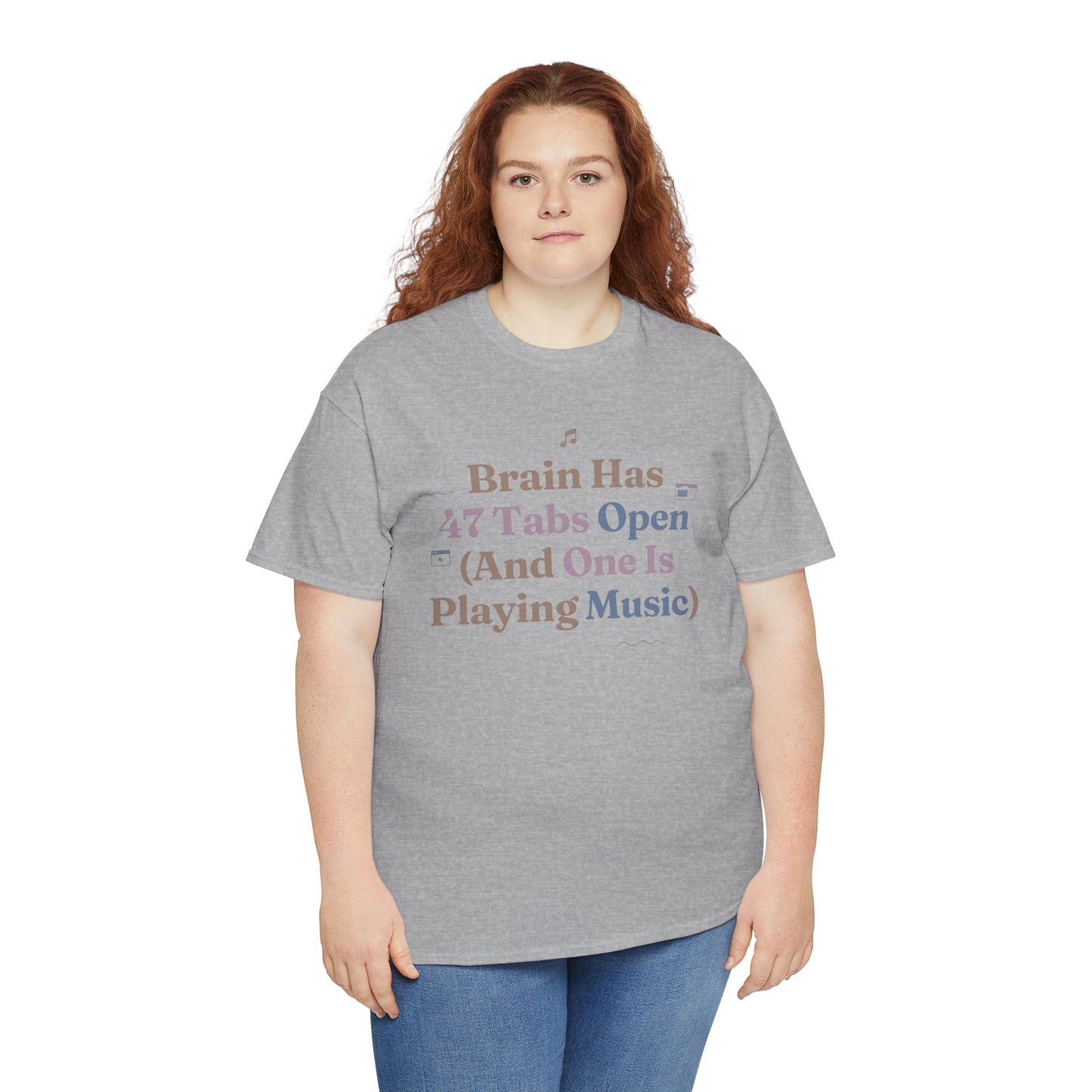 ADHD Lofi Aesthetic: 'Brain Has 47 Tabs Open (And One Is Playing Music)' Graphic Tee