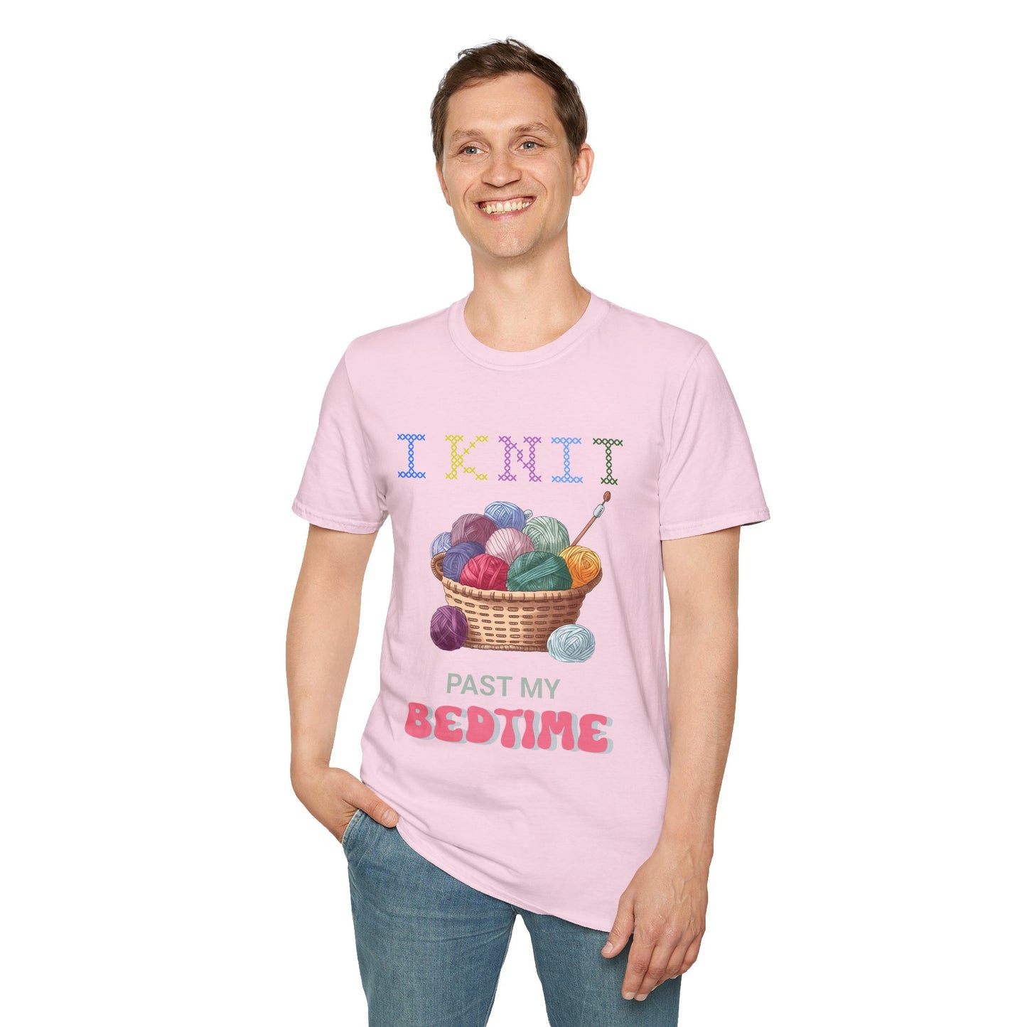 I Knit Past My Bedtime – Funny Yarn Lover T‑Shirt for Obsessive Night‑Owl Knitters