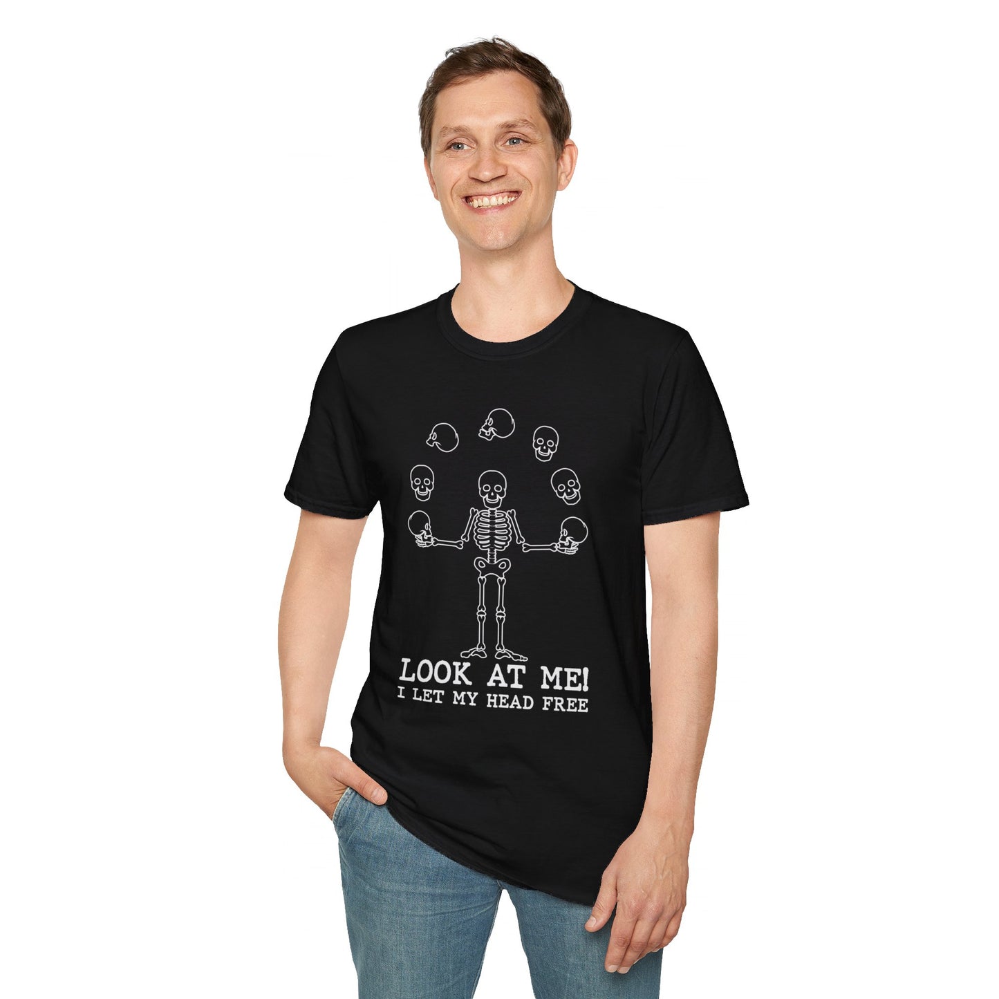 Playful Skeleton - Unique Spooky Halloween Tee