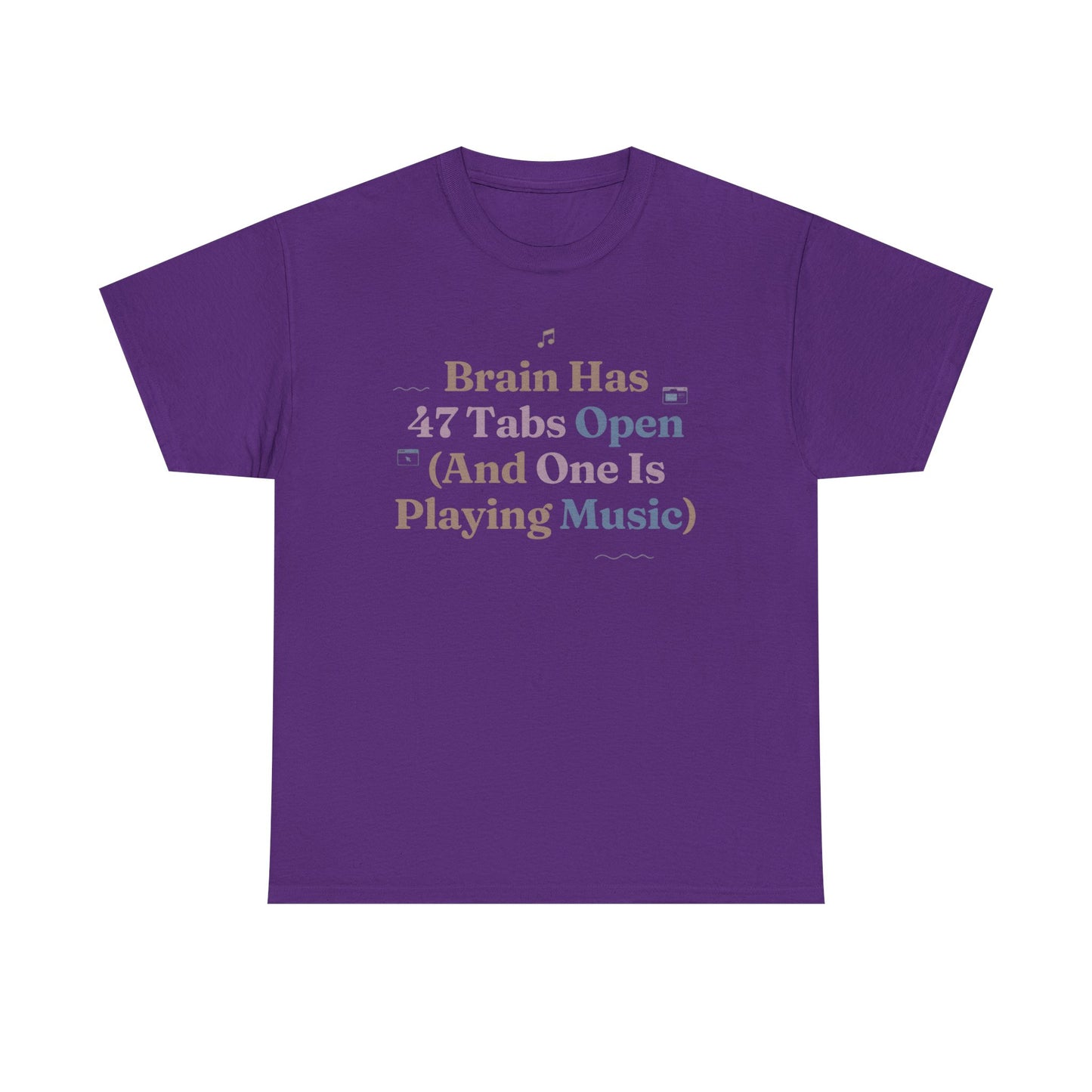 ADHD Lofi Aesthetic: 'Brain Has 47 Tabs Open (And One Is Playing Music)' Graphic Tee