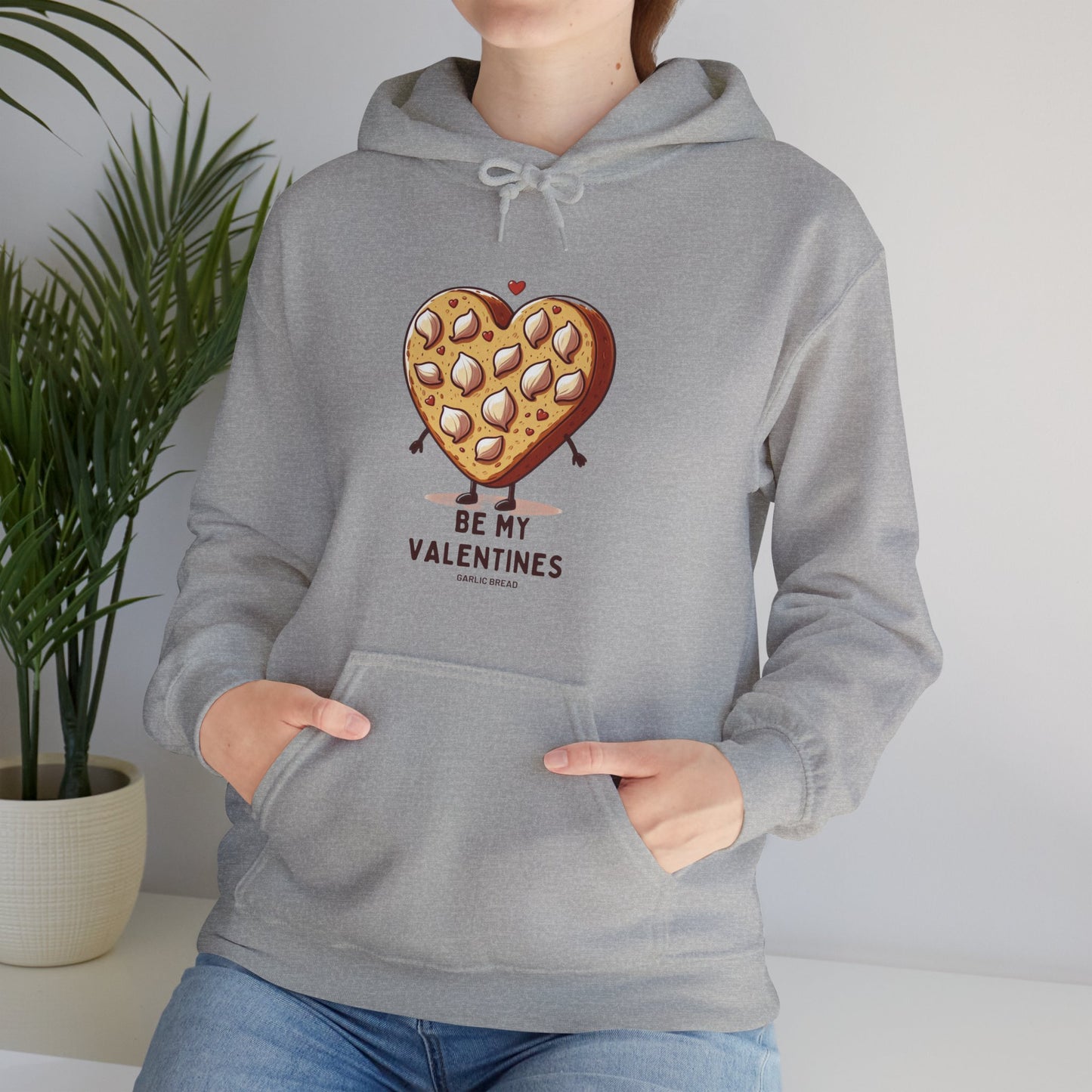 Love at First Bite: Funny Garlic Bread Heart Valentine's Hoodie