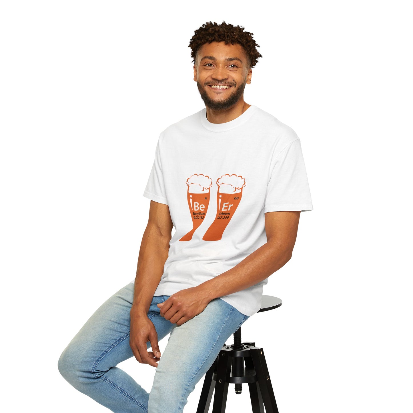 Viral Science BeEr Chemistry T-Shirt - Periodic Table Elements Graphic Comfort Colors Ring Spun Cotton Tee - Gift for Science Nerds