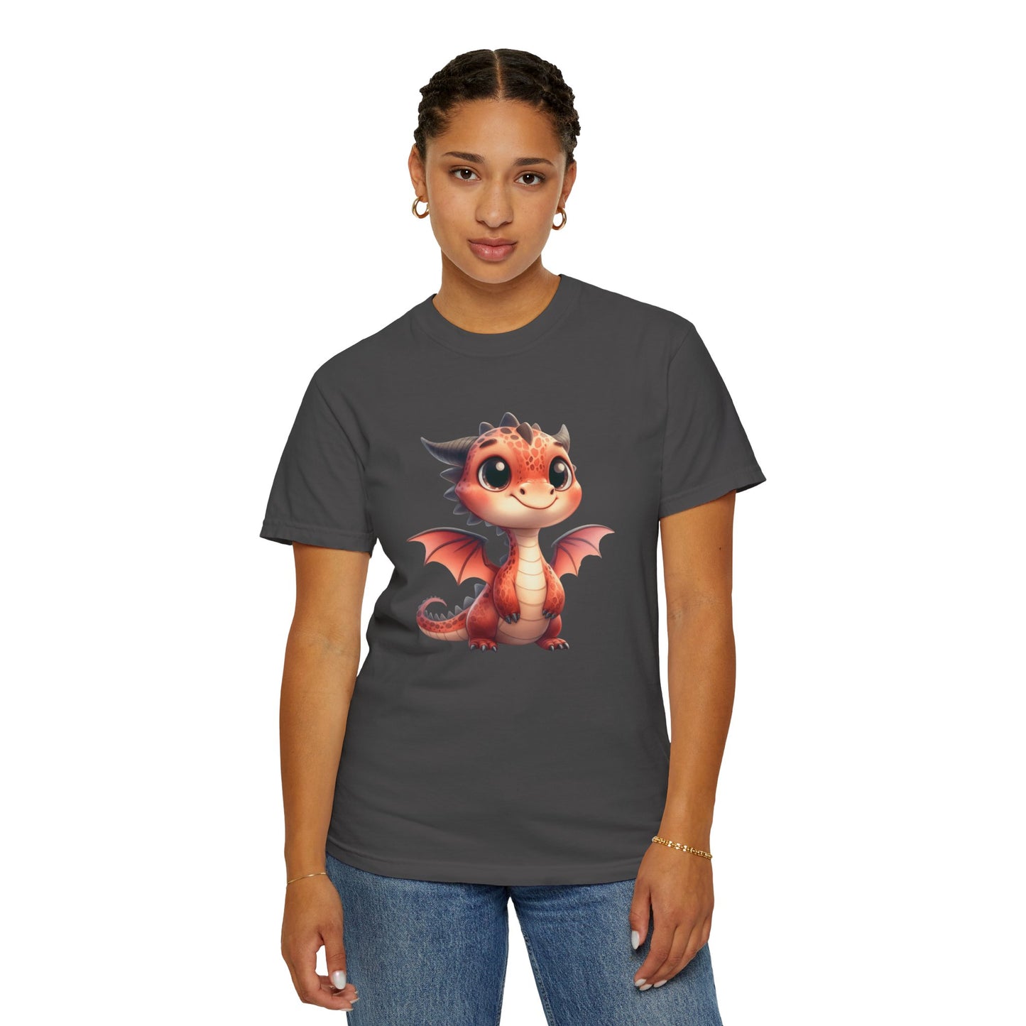 Playful Whimsy Dragon - Unique Cartoon-Style Dragon T-Shirt Design for Fun and Fantasy Lovers
