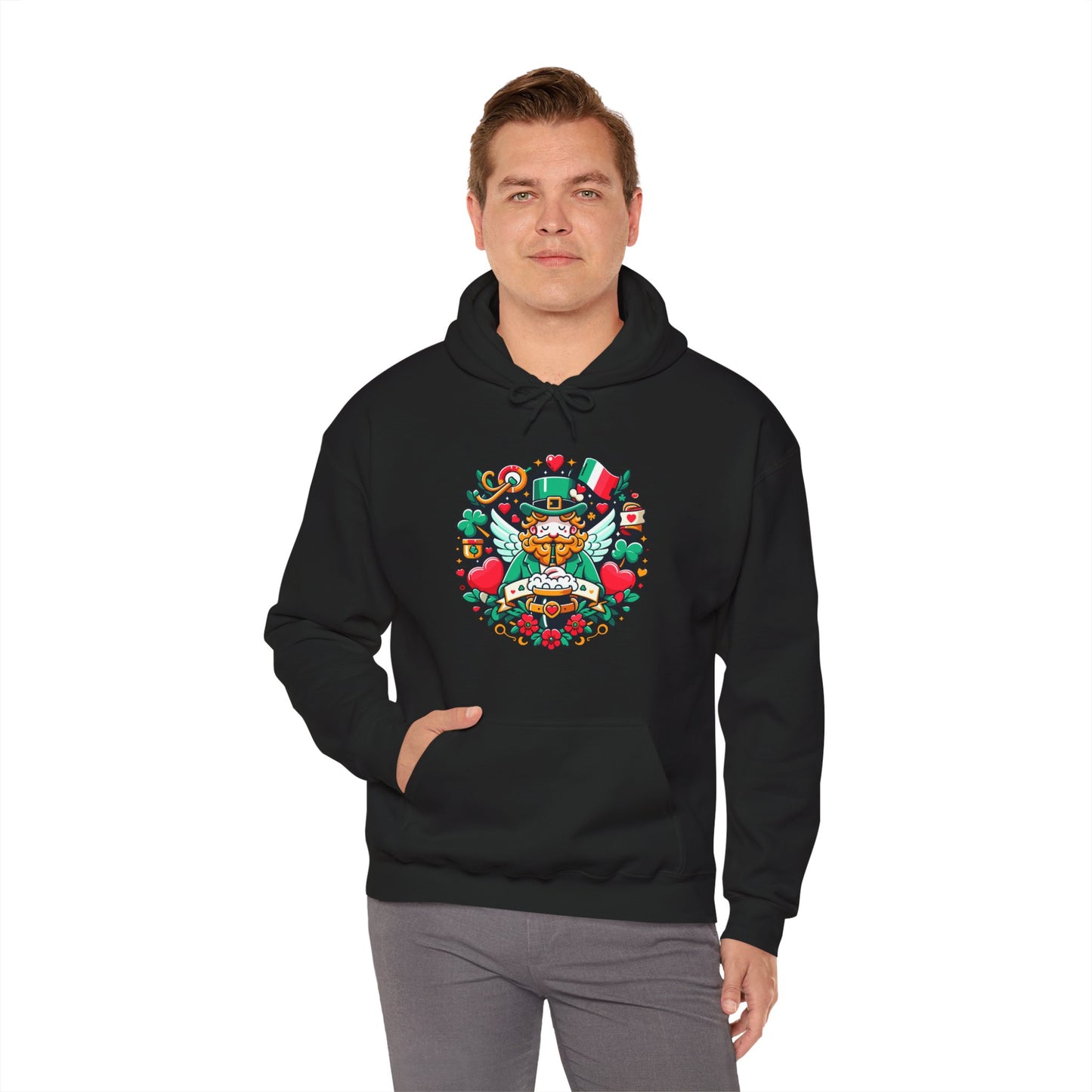 St Patricks Day Hoodie, Leprechaun Graphic Sweatshirt, Irish Celebration Pullover, Lucky Charm Unisex Apparel