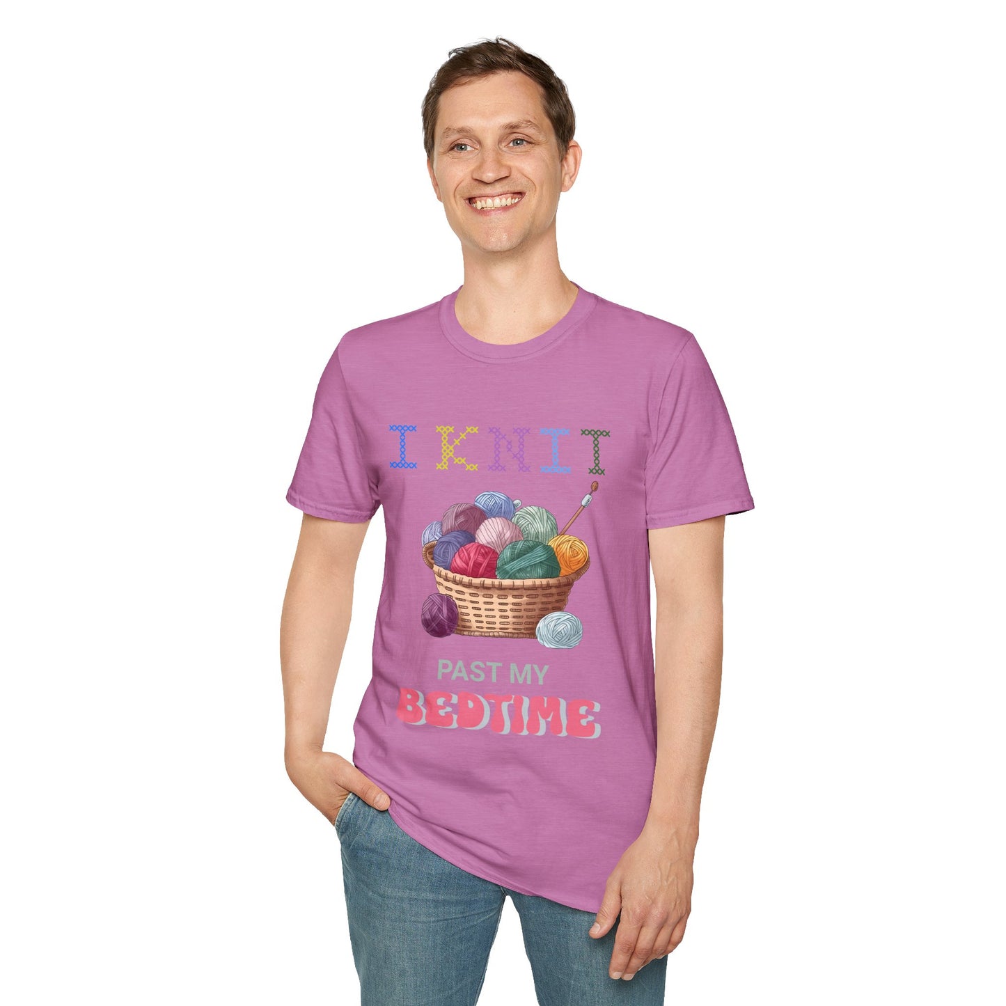 I Knit Past My Bedtime – Funny Yarn Lover T‑Shirt for Obsessive Night‑Owl Knitters