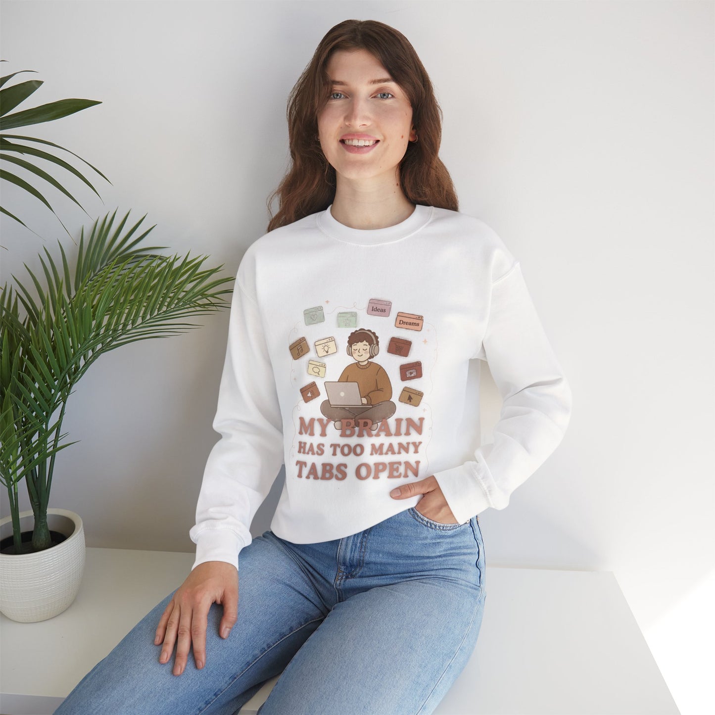 The "Balanced Chaos" Earth Tone ADHD Crewneck