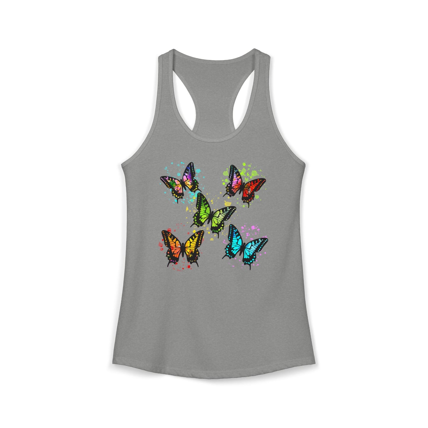 Vibrant Watercolor Butterfly Tank Top – Artistic Summer Wear
