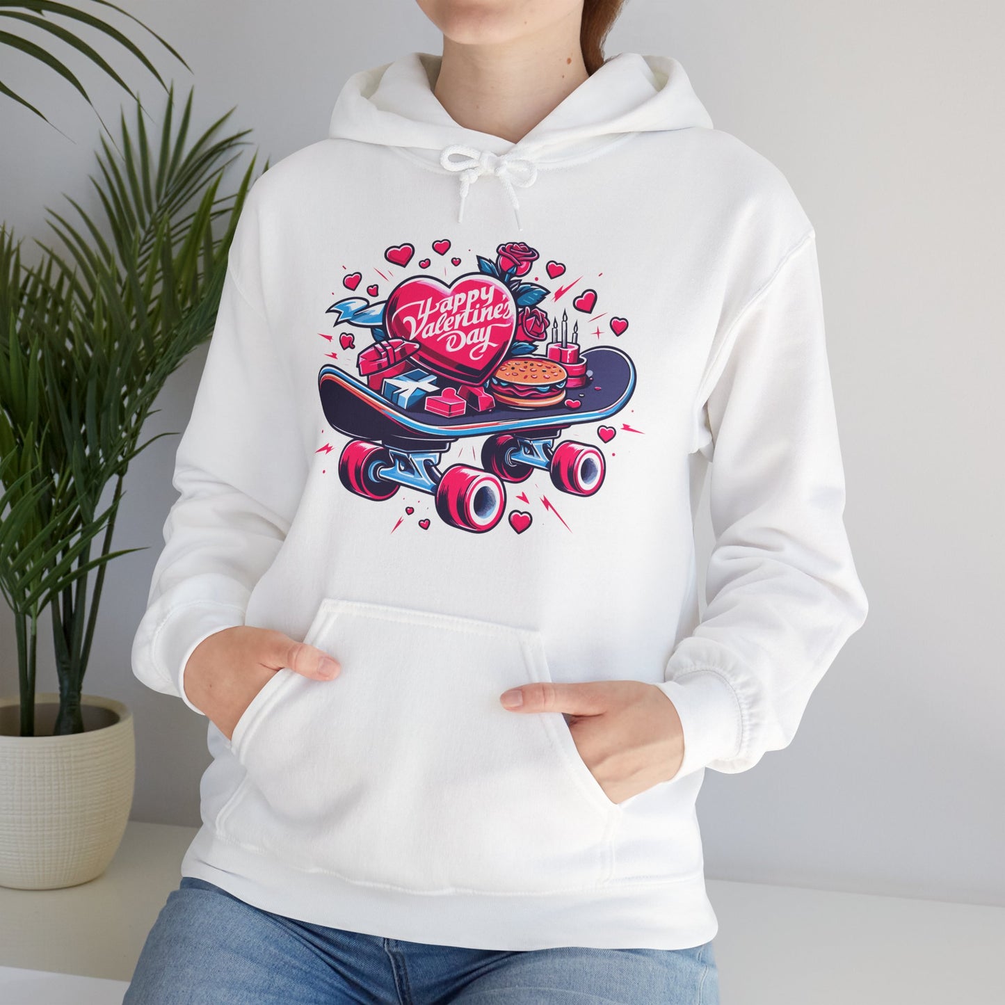 Skateboard Valentine's Hoodie | Edgy "Ride & Love" Graphic Sweatshirt | Funny Skater Gift