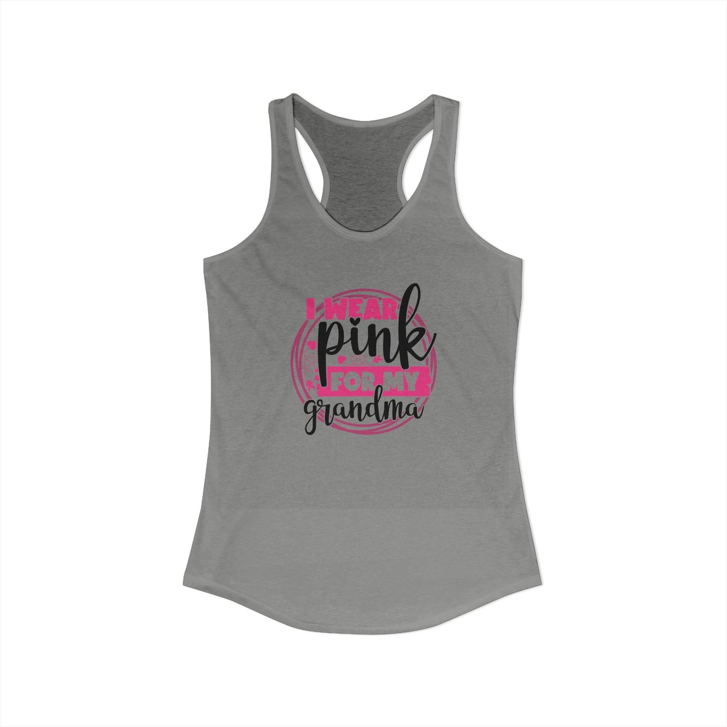 I Wear Pink for My Grandma – Heartfelt Breast Cancer Awareness Racerback Tank