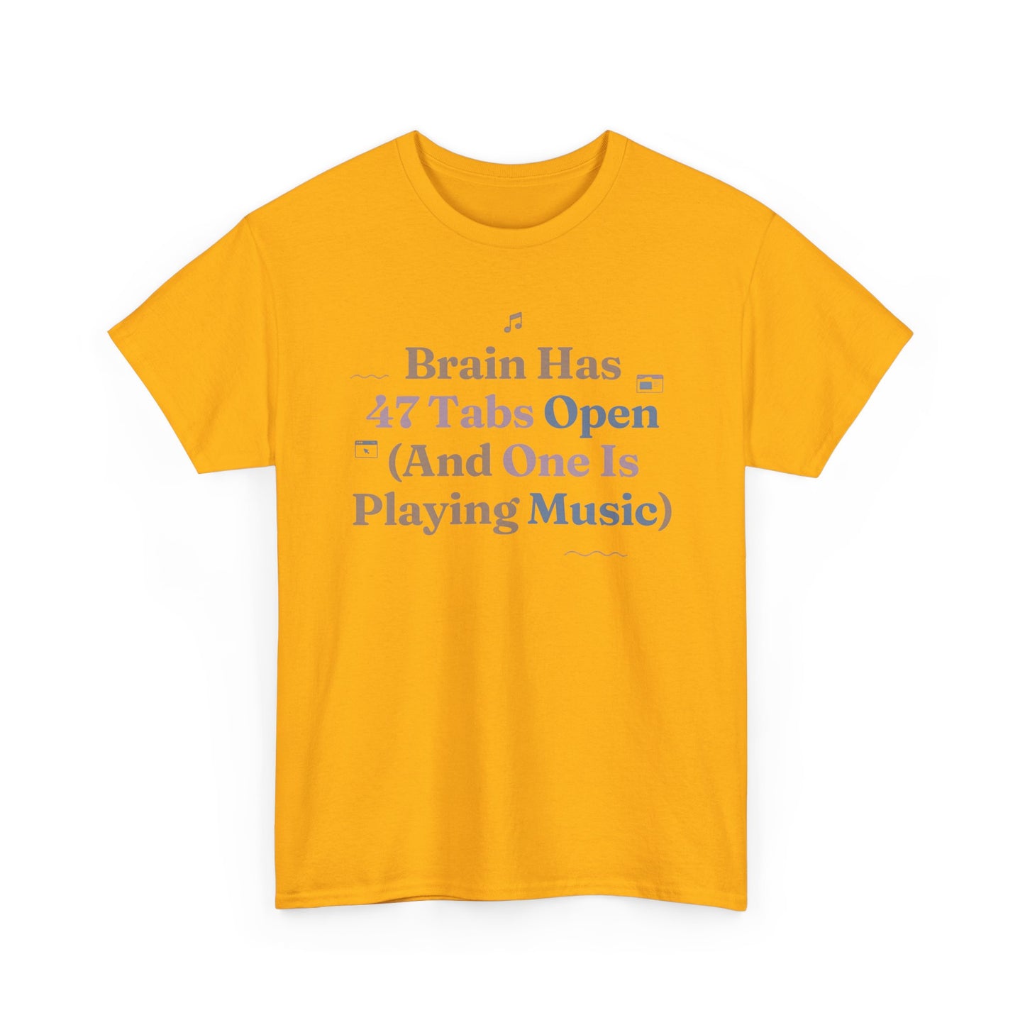 ADHD Lofi Aesthetic: 'Brain Has 47 Tabs Open (And One Is Playing Music)' Graphic Tee