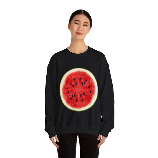 Watermelon Lazy Halloween Costume Sweatshirt | Funny Fruit Crewneck | Unisex Foodie Pullover