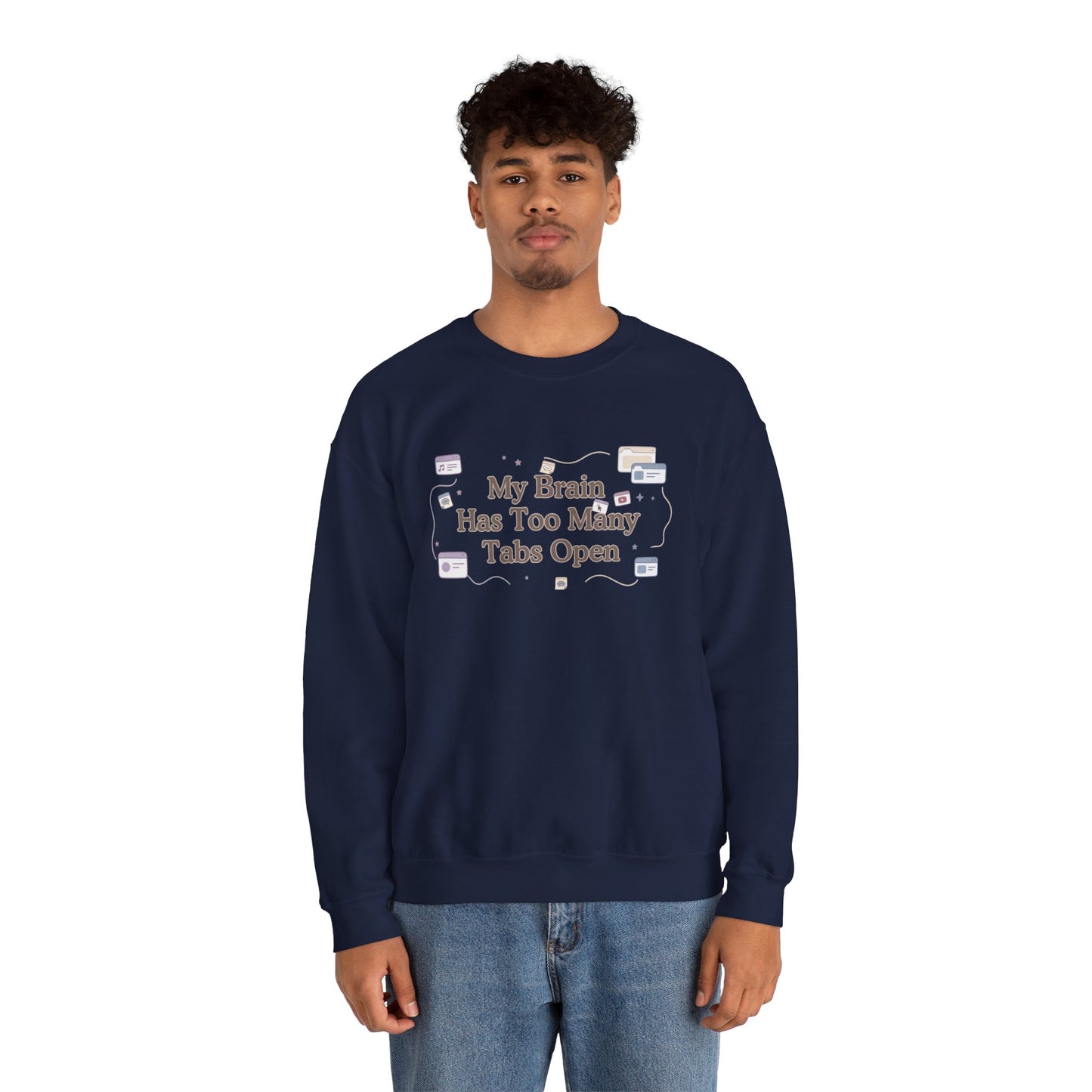 ADHD Minimalist Brain | Oversized Aesthetic Crewneck Sweatshirt