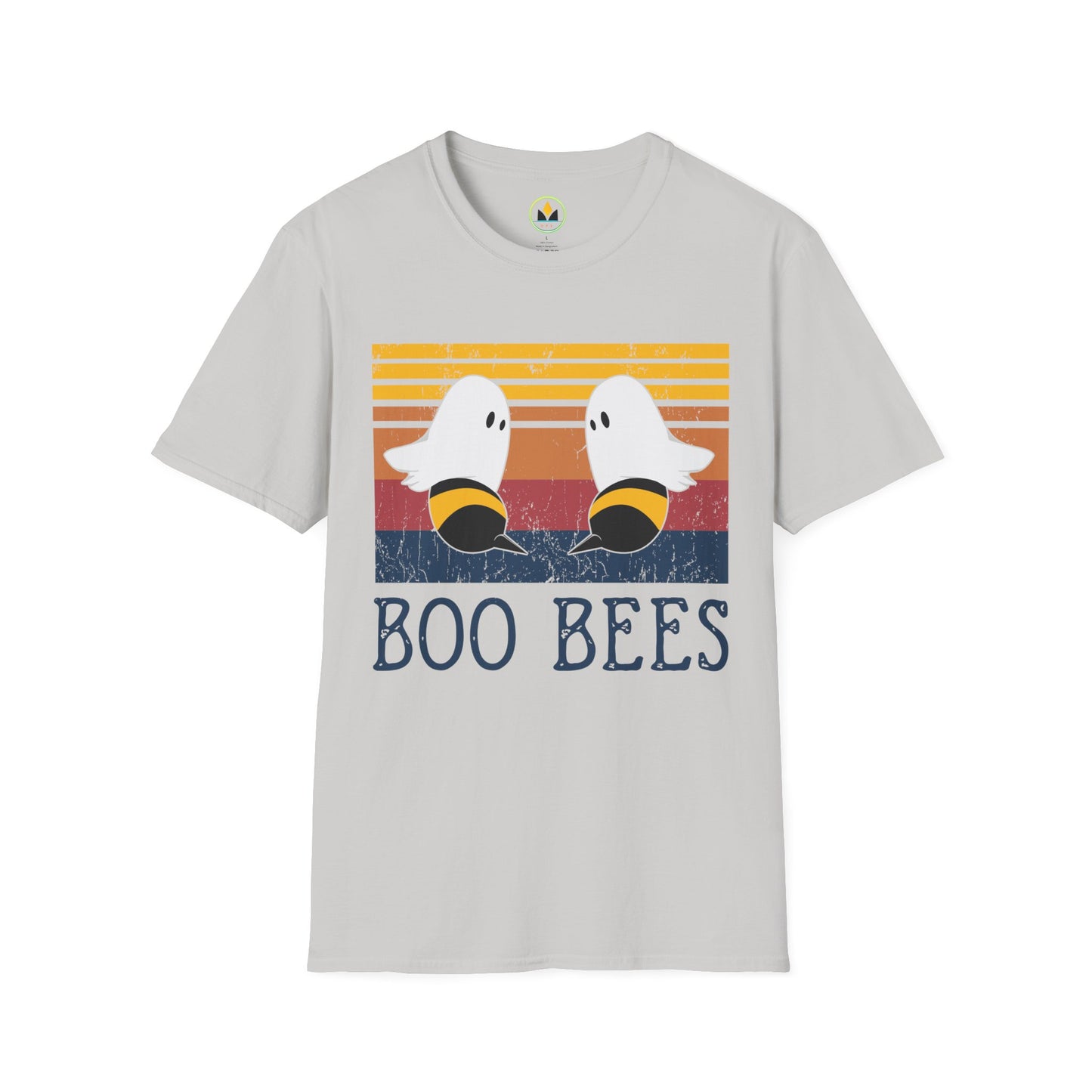 BOO BEES Retro Ghost‑Bee T‑Shirt – Funny Halloween Pun Tee for Spooky Season