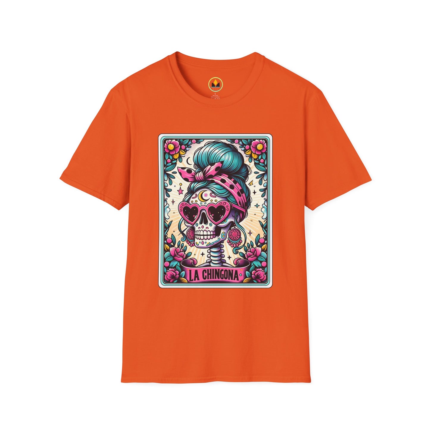 Vibrant Sugar Skull T-Shirt - Unique Spooky Halloween Apparel Inspired by Dia de los Muertos