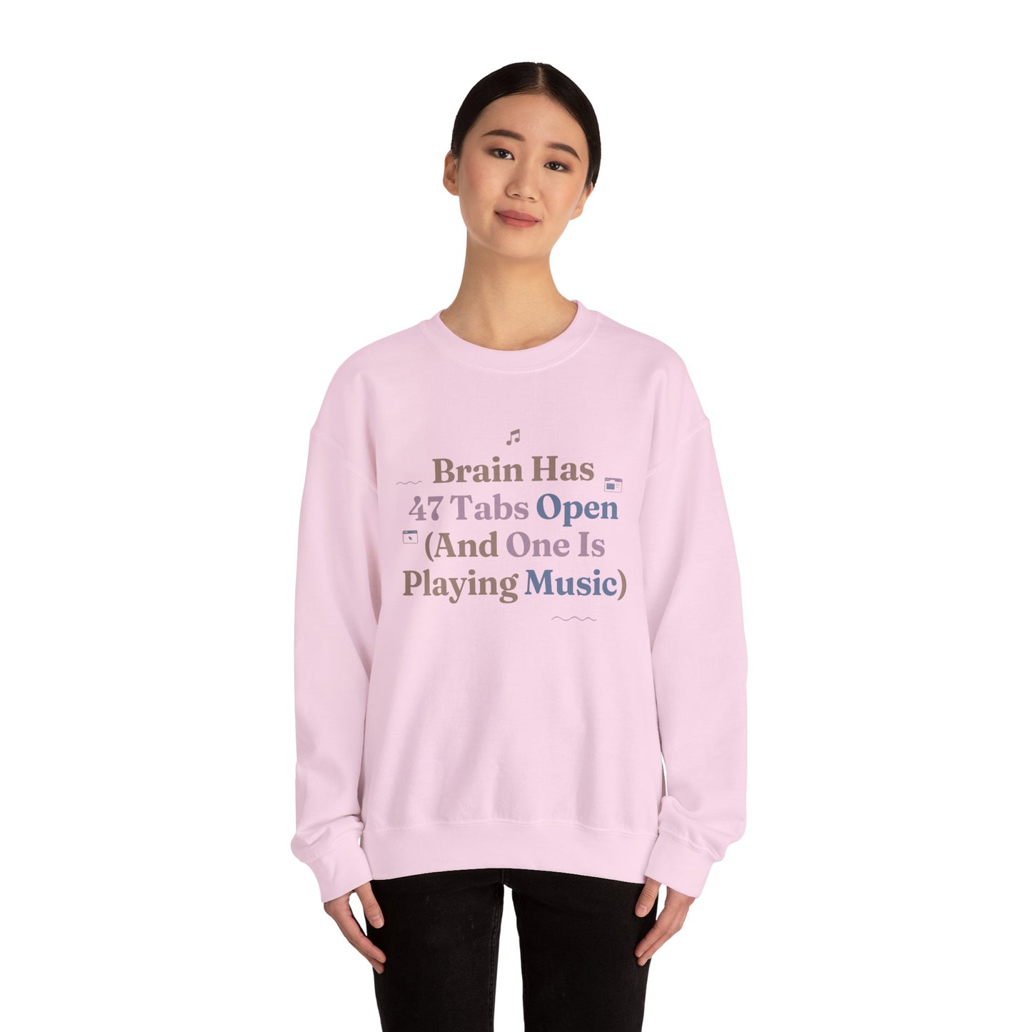 Hyperfocus Mode: '47 Tabs Open & Playing Music' Neurospicy Lofi Sweatshirt