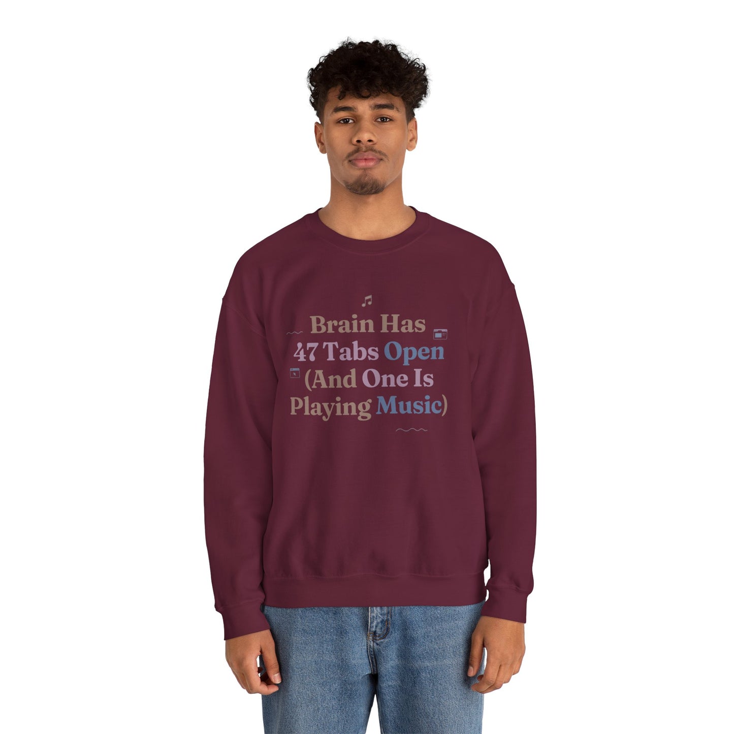 Hyperfocus Mode: '47 Tabs Open & Playing Music' Neurospicy Lofi Sweatshirt