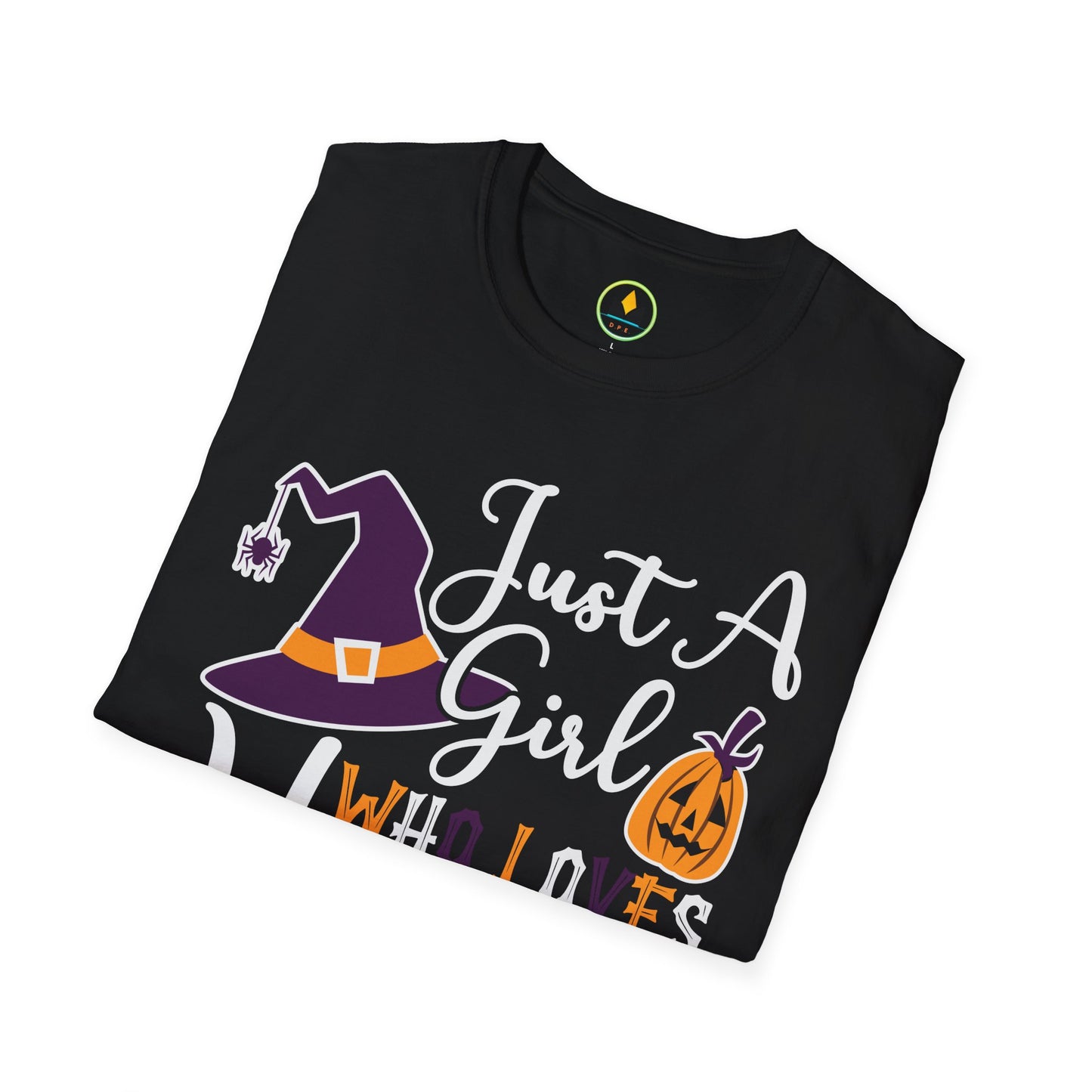 Just A Girl Who Loves Halloween - Witch & Pumpkin Unisex Softstyle T-Shirt