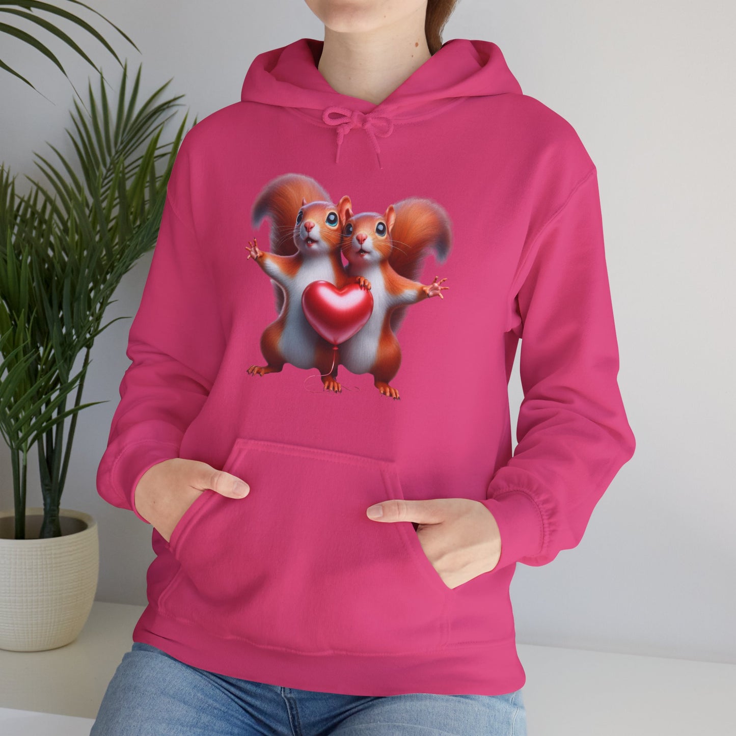 Squirrel Couple Heart Hoodie," "Cute Animal Hoodie
