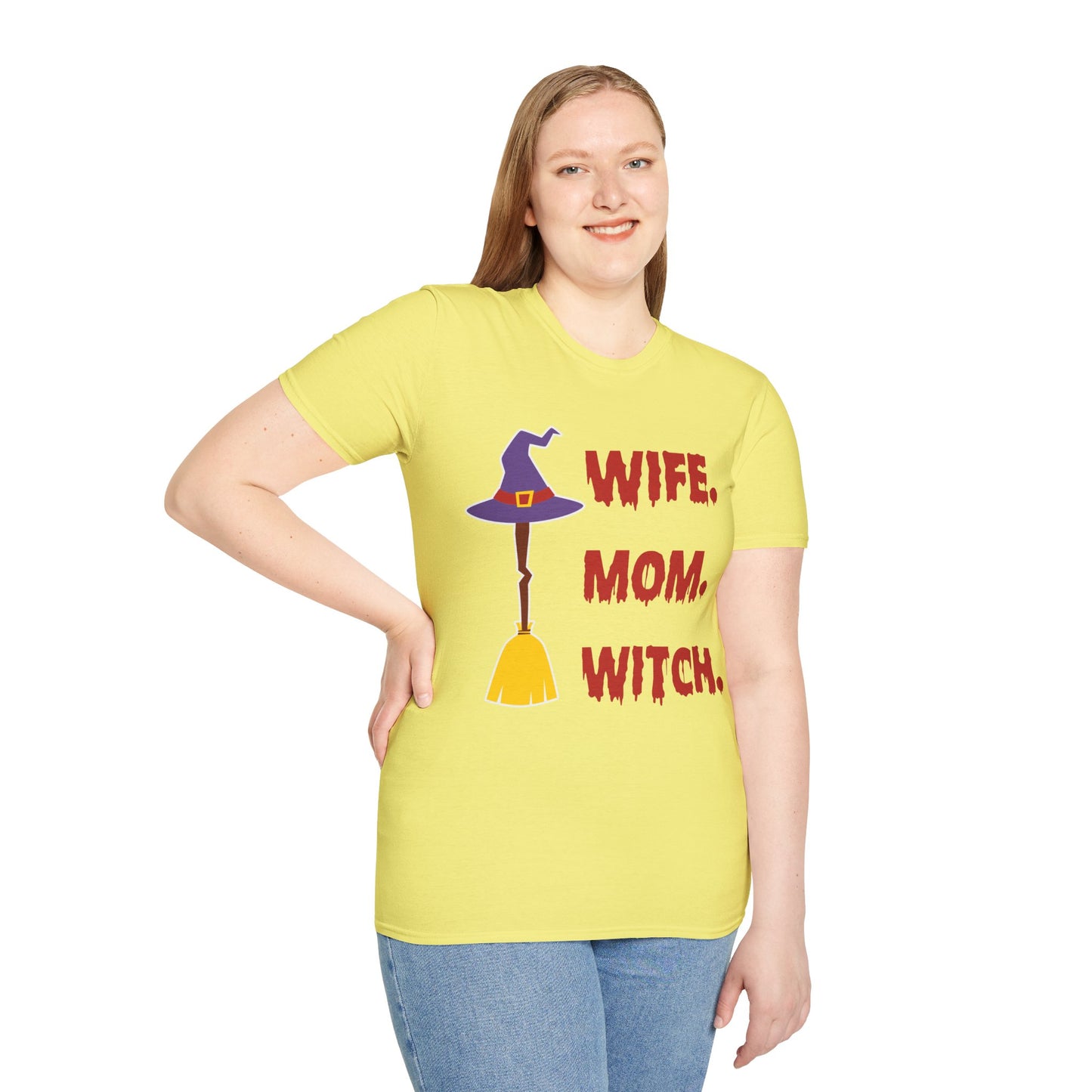 Spooky ‘Wife. Mom. Witch.’ Halloween Tee - Fun & Festive Holiday Apparel